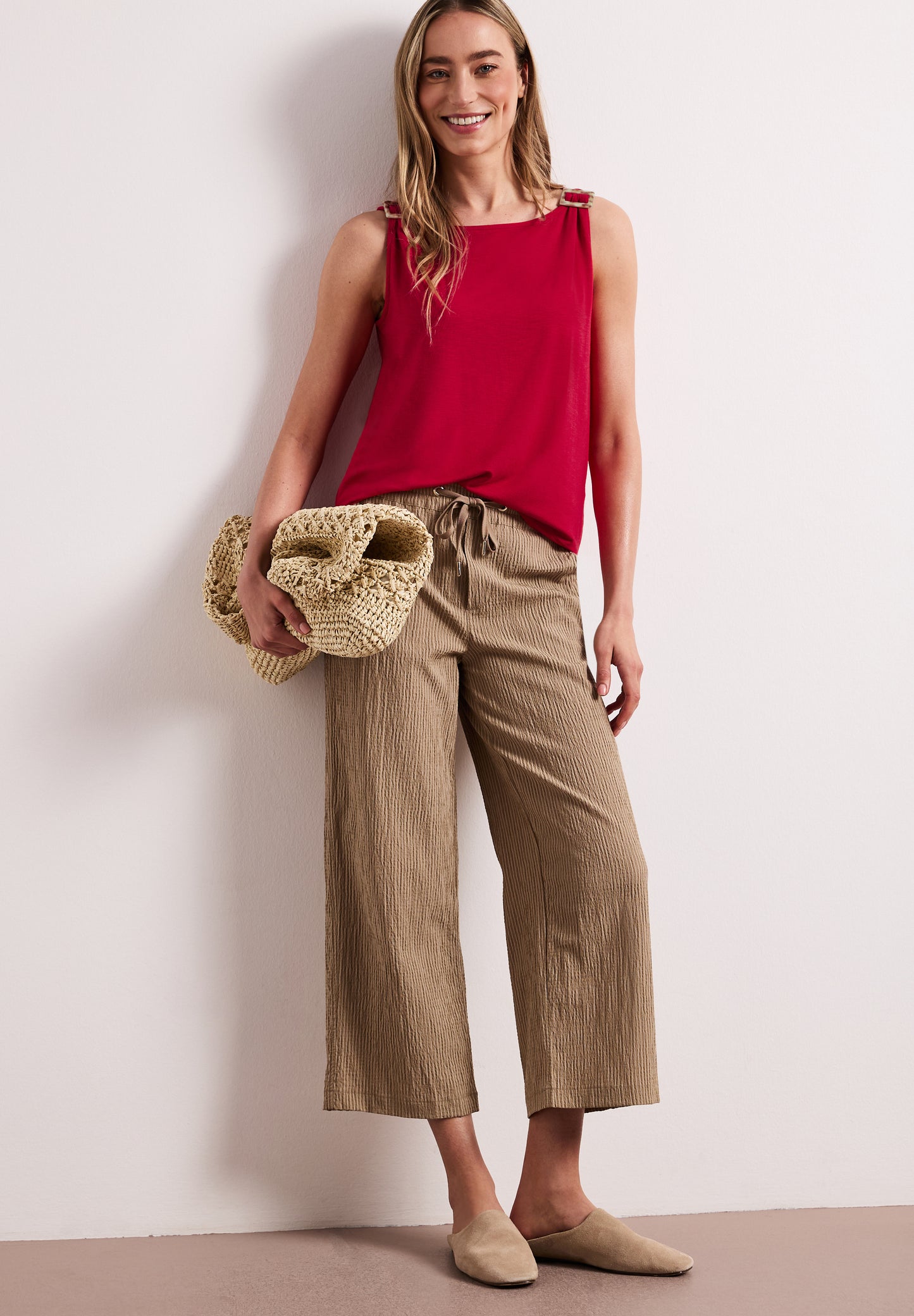 Street One - Top mit Rundhals und Schulterdetail - Farbe: salsa red