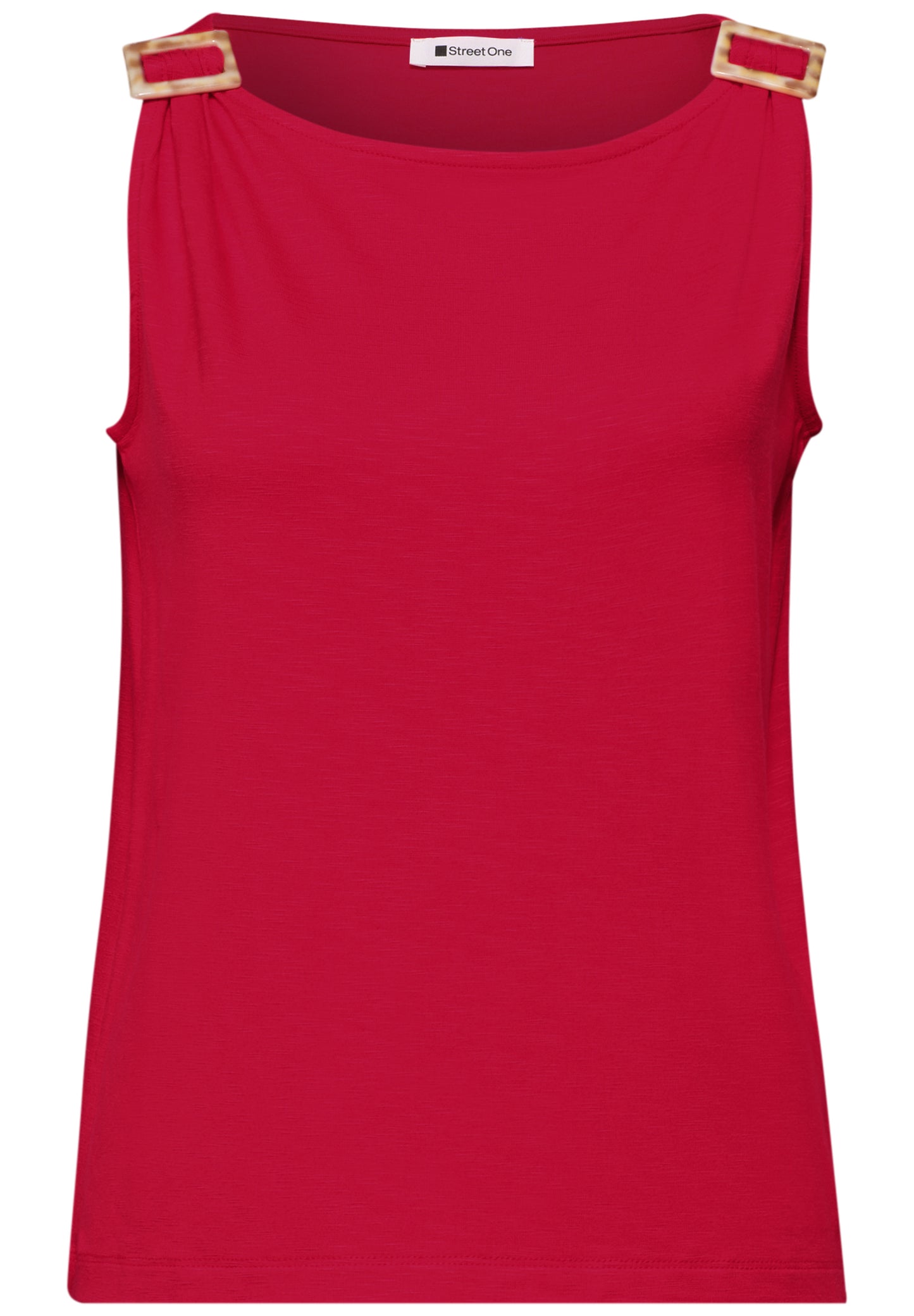 Street One - Top mit Rundhals und Schulterdetail - Farbe: salsa red