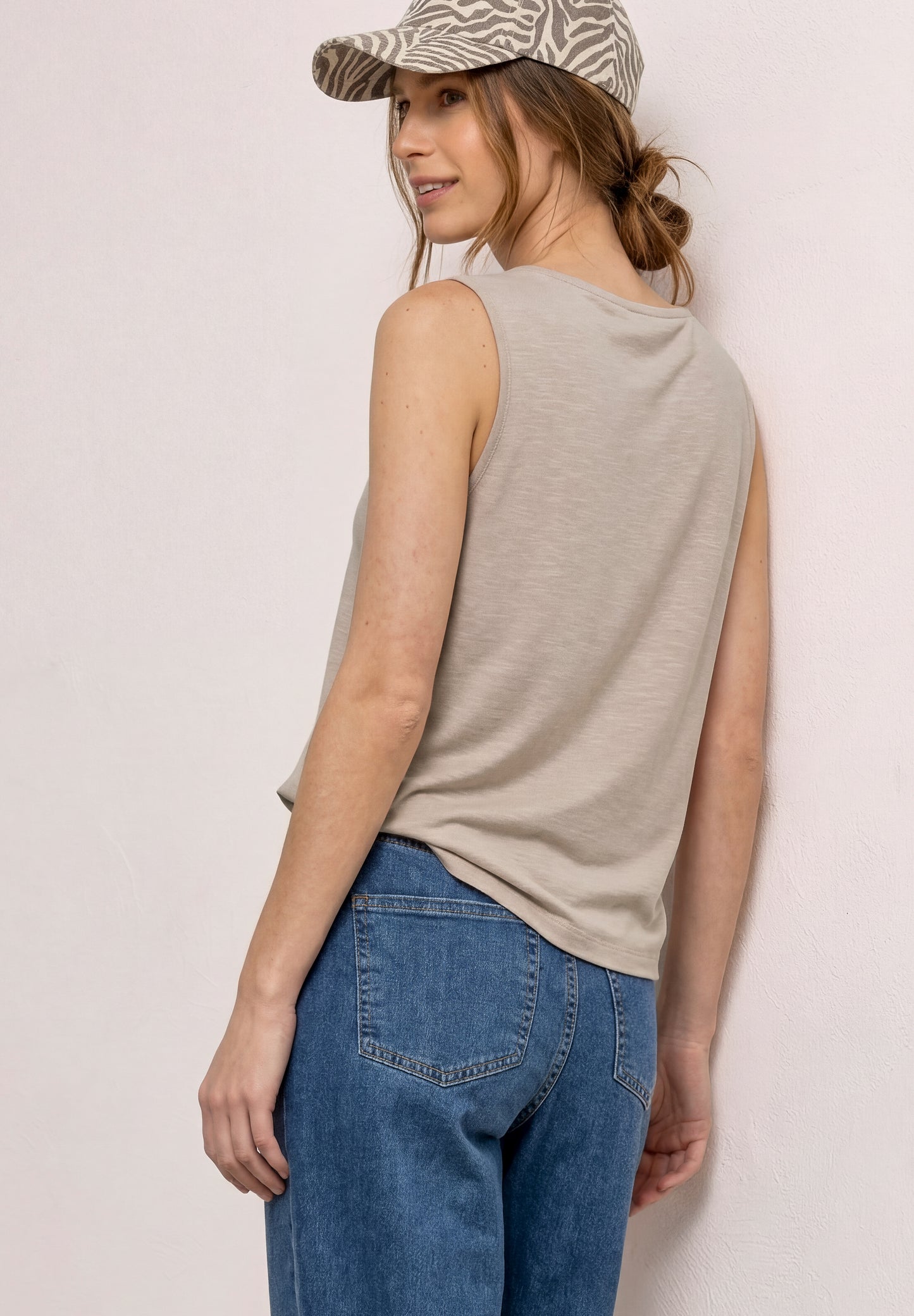 Street One - Top mit Rundhals und Schulterdetail - Farbe: clay sand