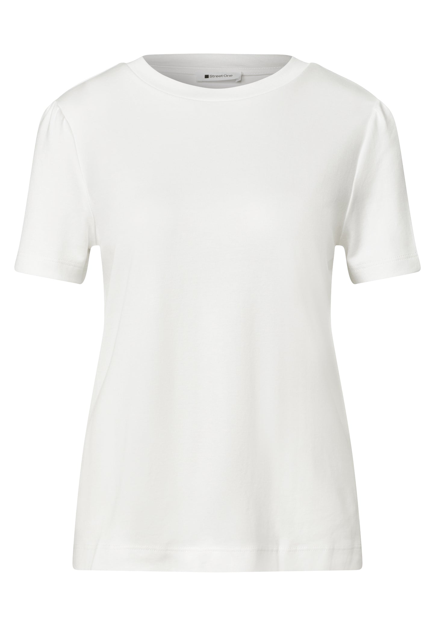 Street One - T-Shirt mit gerafftem Ãrmel - Farbe: off white