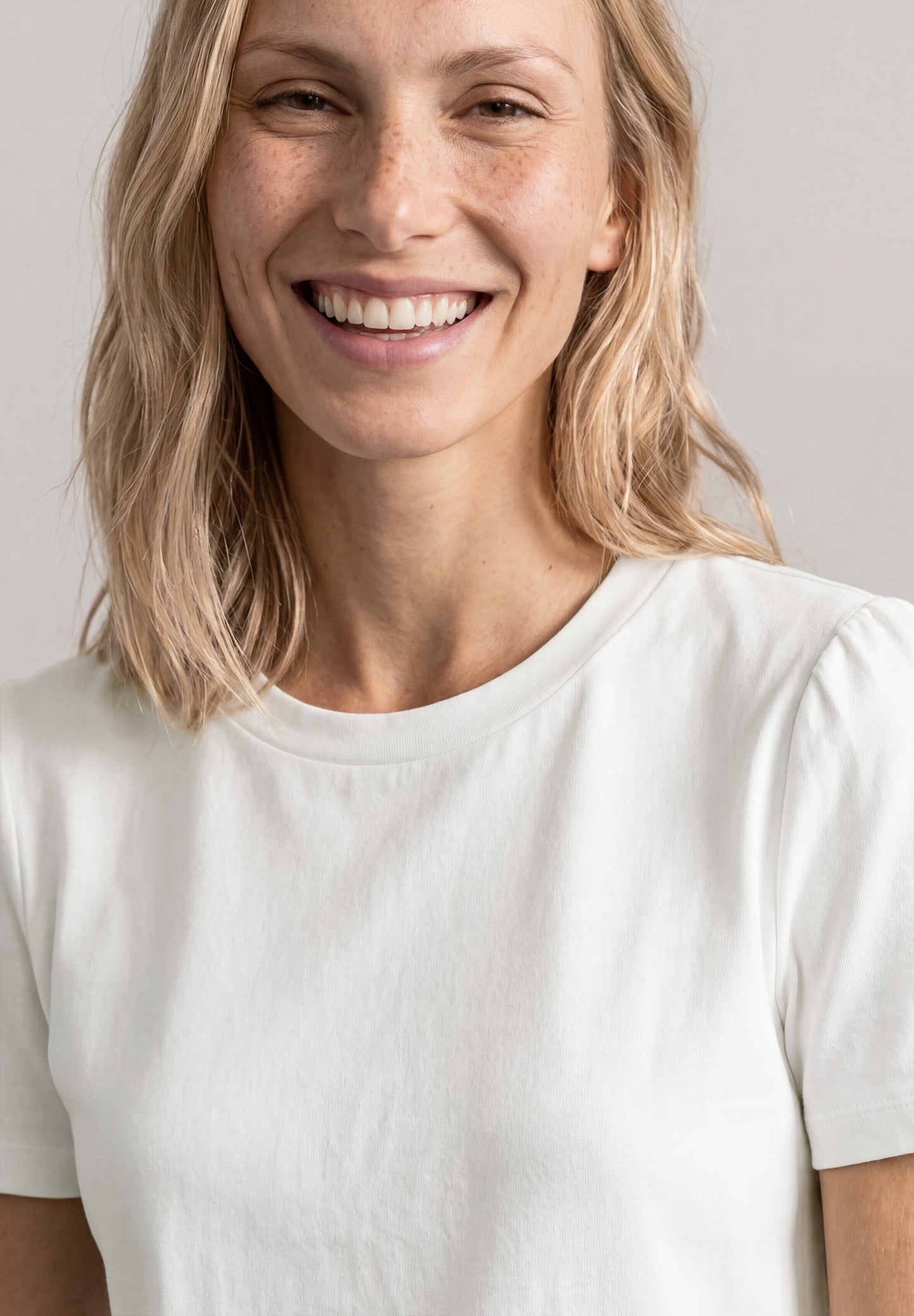 Street One - T-Shirt mit gerafftem Ãrmel - Farbe: off white