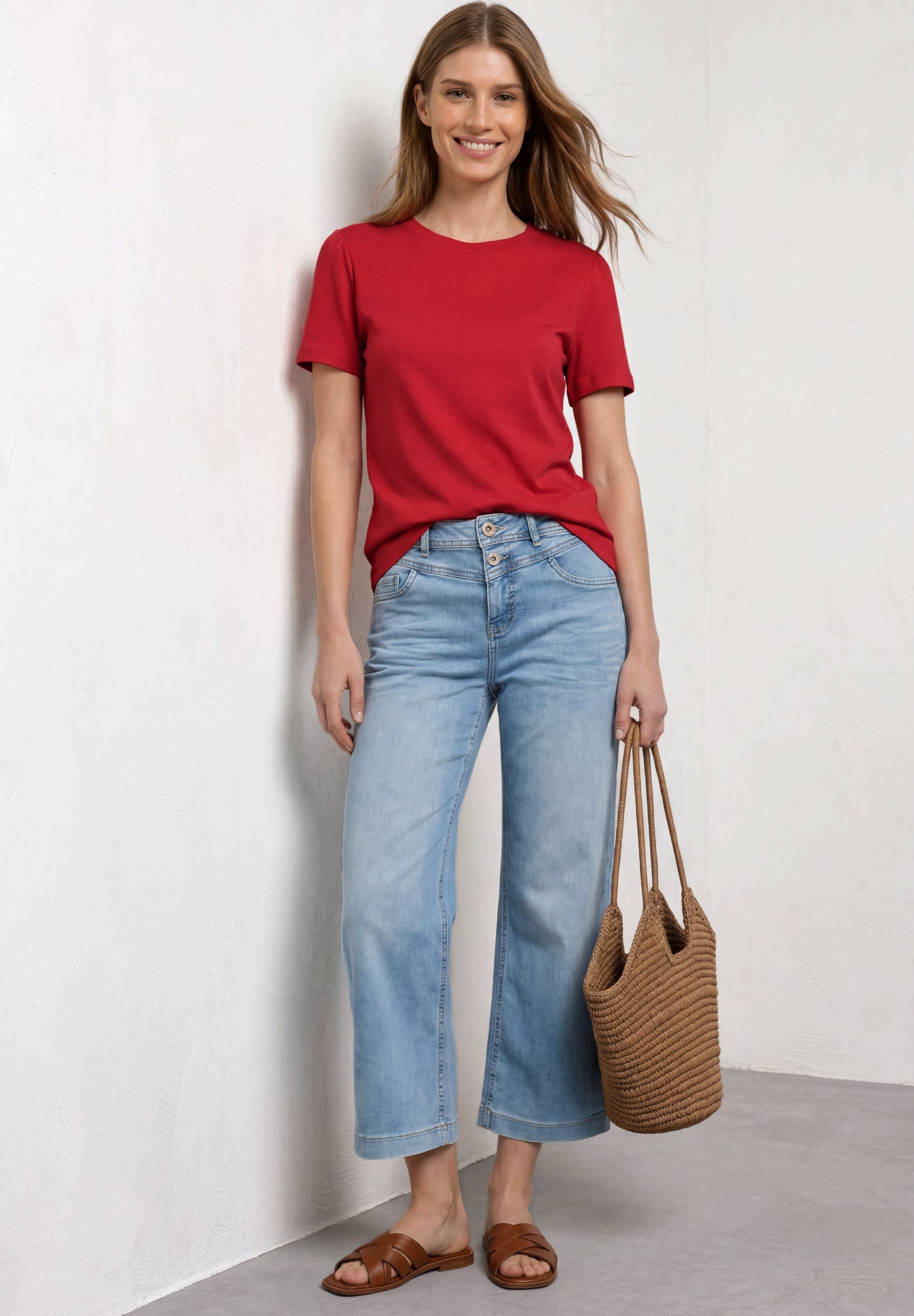Street One - T-Shirt mit gerafftem Ãrmel - Farbe: salsa red