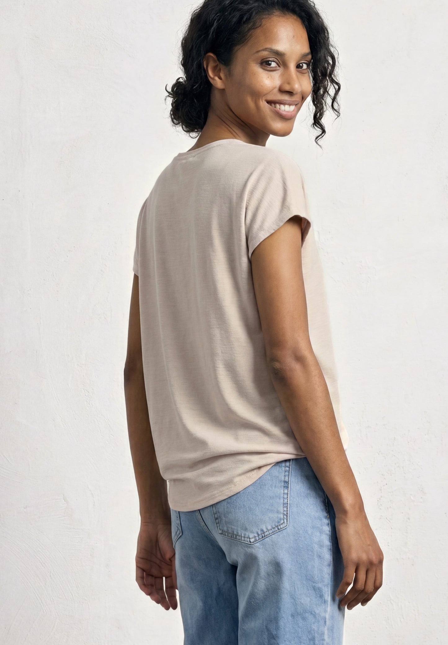 Street One - Silk-Look Shirt mit Waterfall-Front - Farbe: clay sand