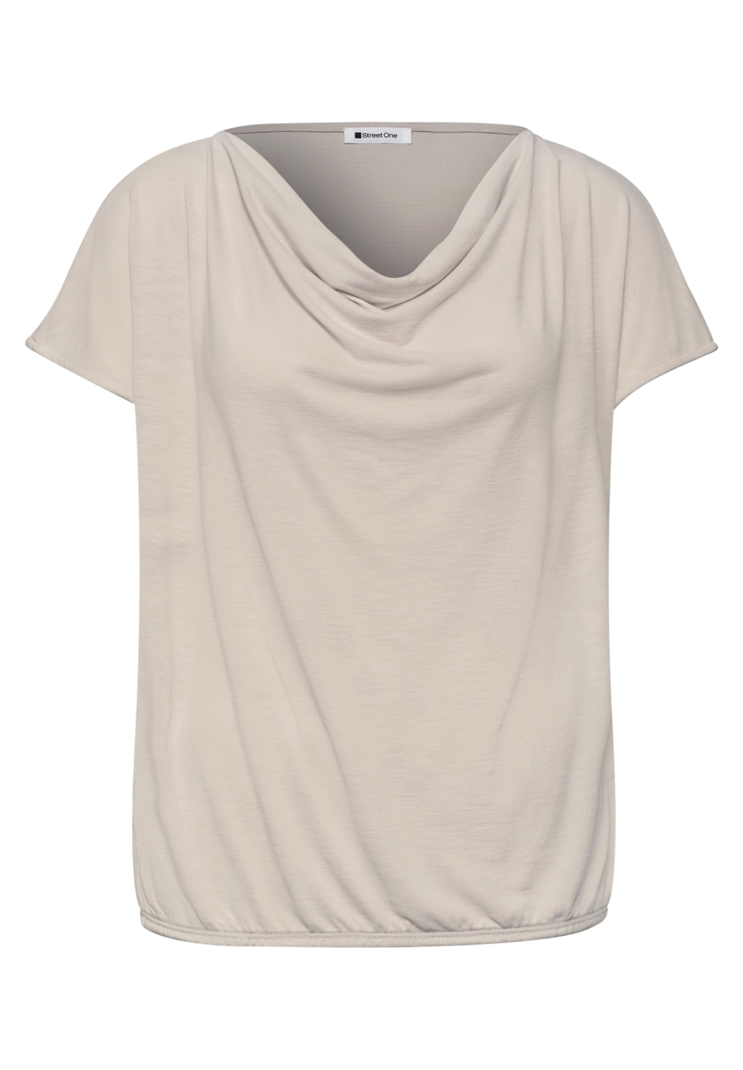 Street One - Silk-Look Shirt mit Waterfall-Front - Farbe: clay sand