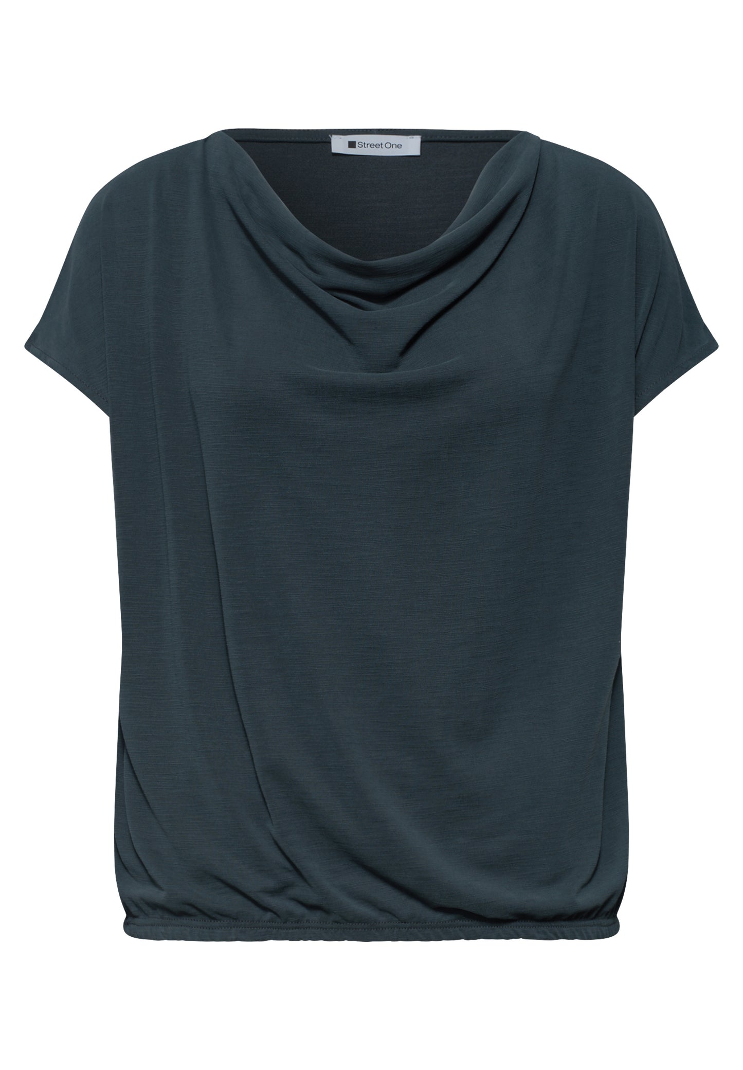 Street One - Silk-Look Shirt mit Waterfall-Front - Farbe: deep bound green