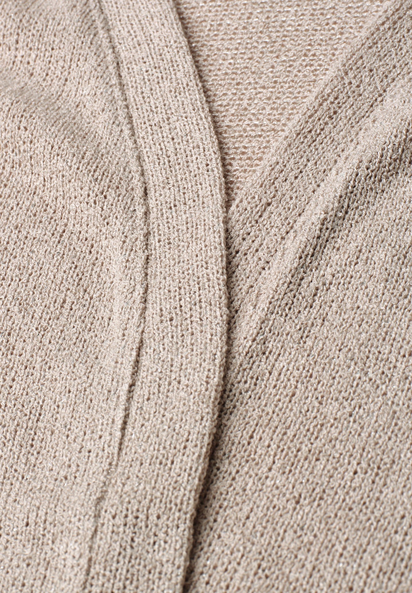 Street One - Kurzarm Jacke im Strick-Look mit Glitzer - Farbe: clay sand