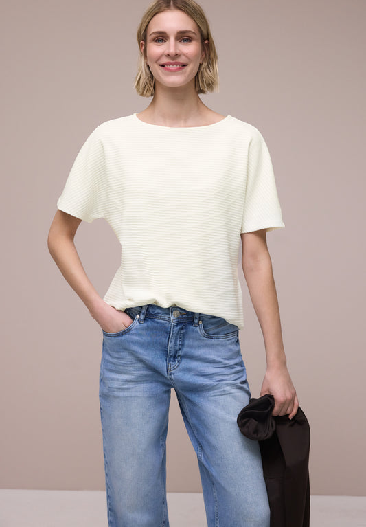Street One - Dropped Shoulder Shirt mit Struktur - Farbe: off white