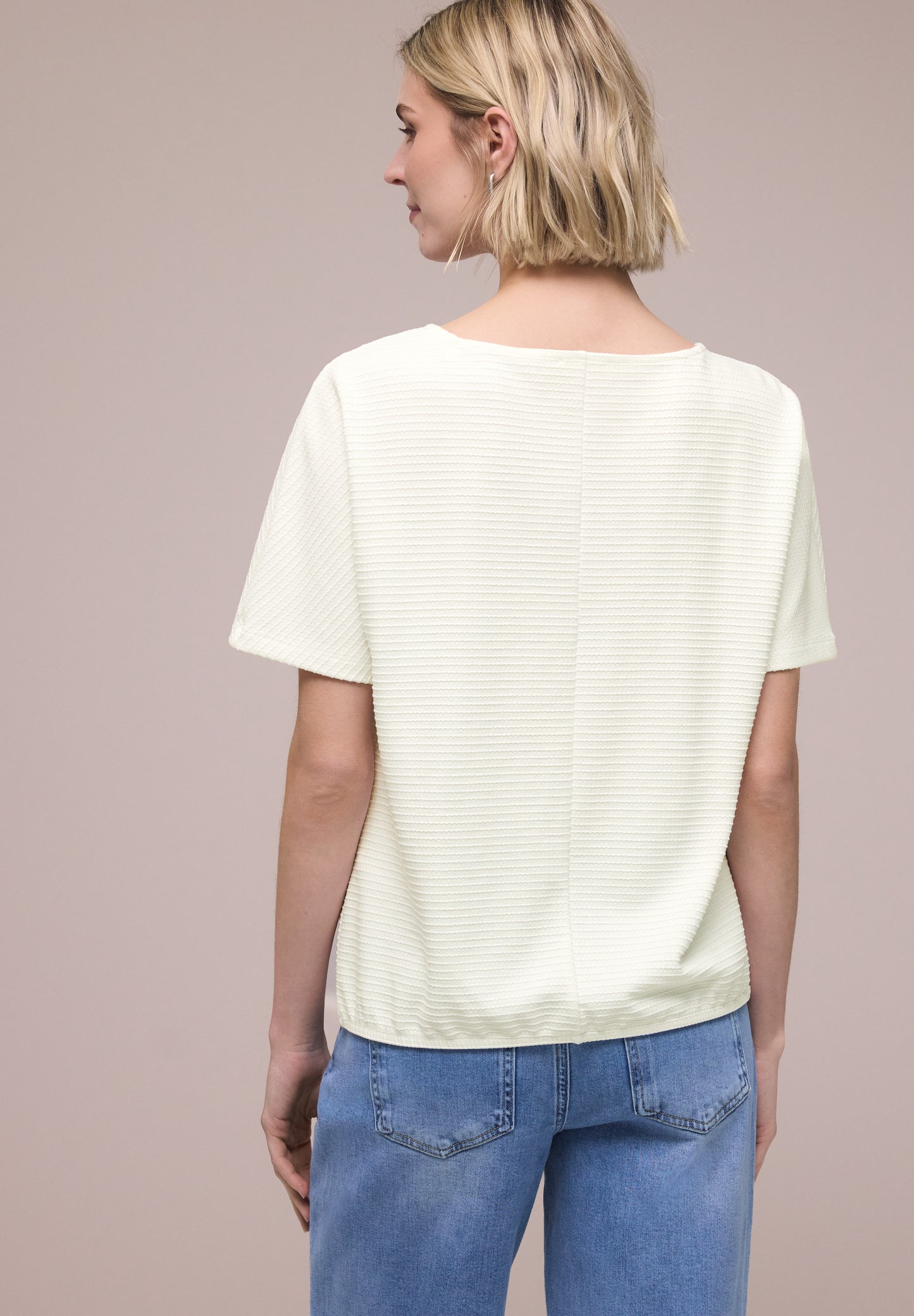Street One - Dropped Shoulder Shirt mit Struktur - Farbe: off white