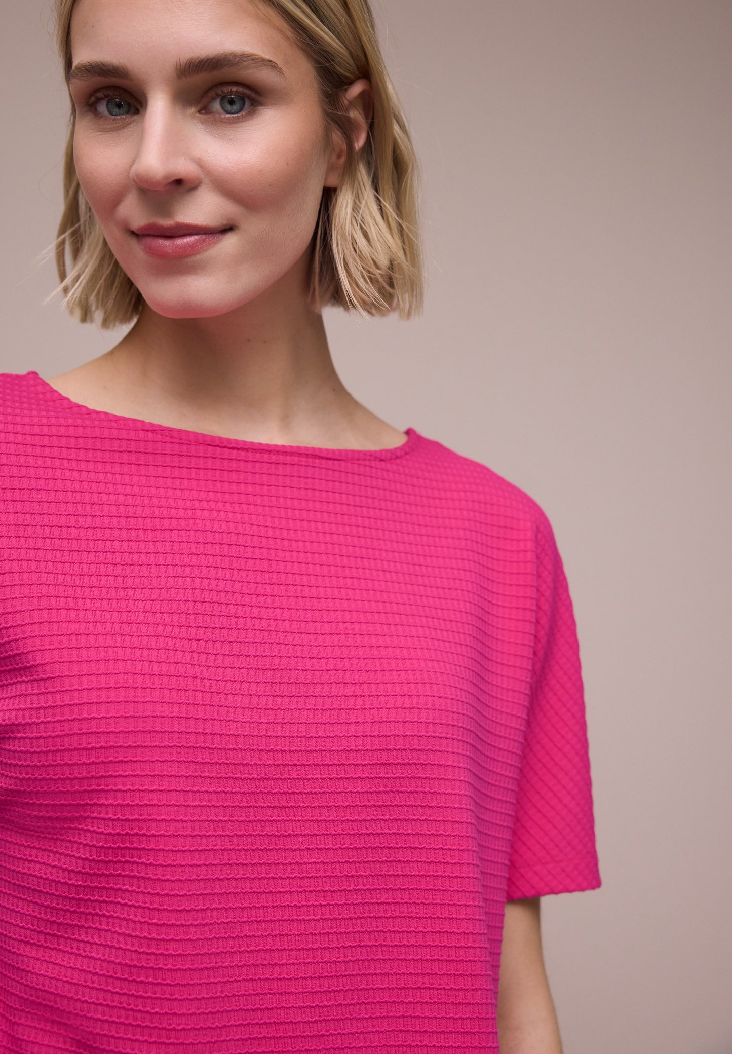 Street One - Dropped Shoulder Shirt mit Struktur - Farbe: magenta dream