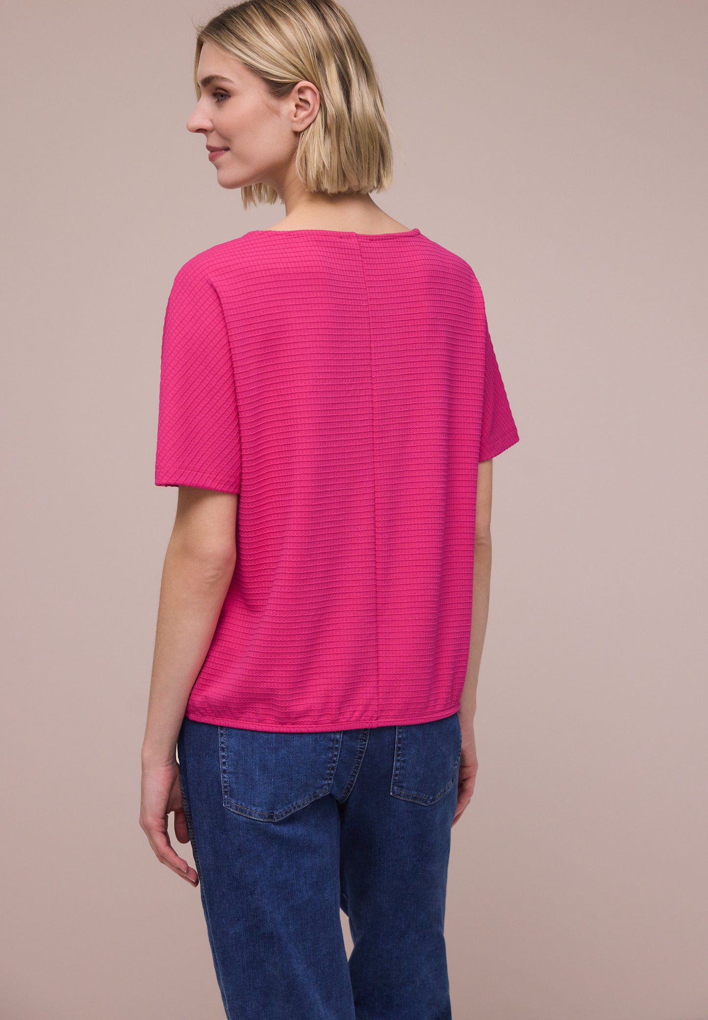 Street One - Dropped Shoulder Shirt mit Struktur - Farbe: magenta dream