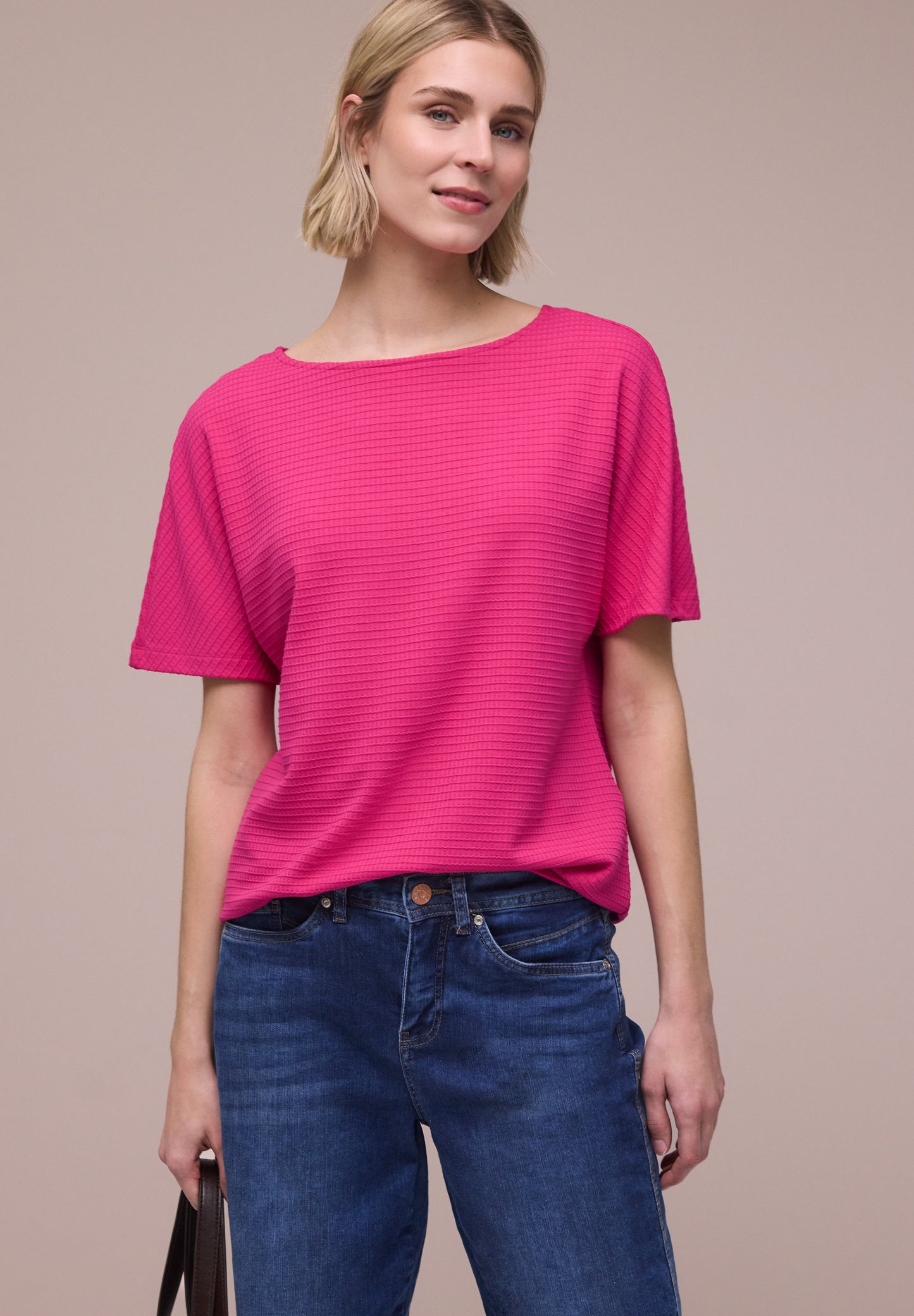Street One - Dropped Shoulder Shirt mit Struktur - Farbe: magenta dream