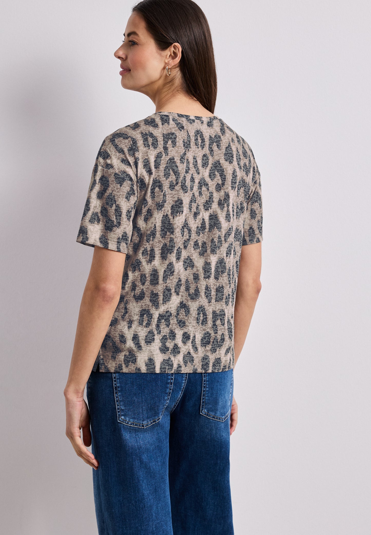 Street One - Shirt im Ausbrenner-Look mit Print - Farbe: timeless beige