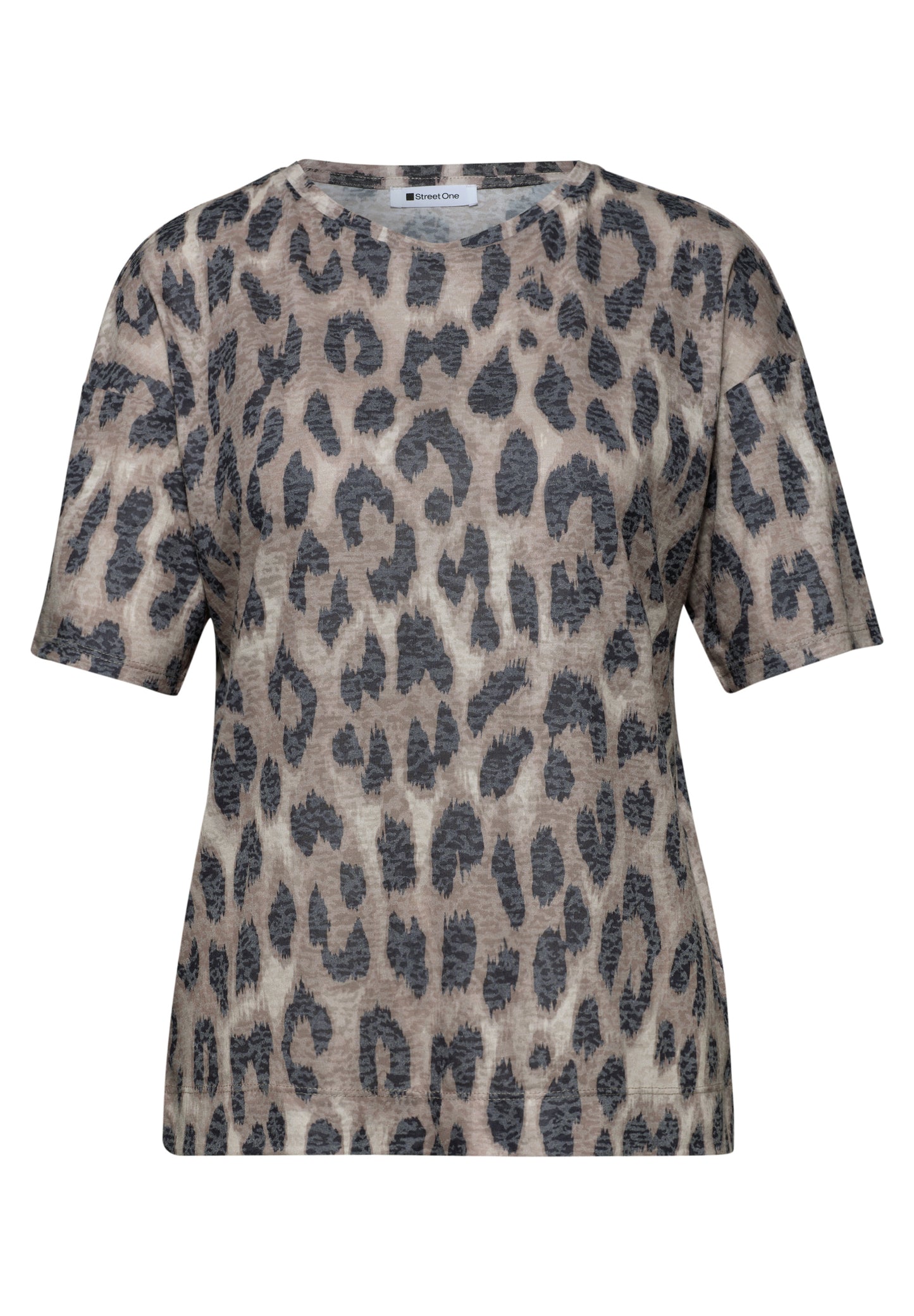 Street One - Shirt im Ausbrenner-Look mit Print - Farbe: timeless beige