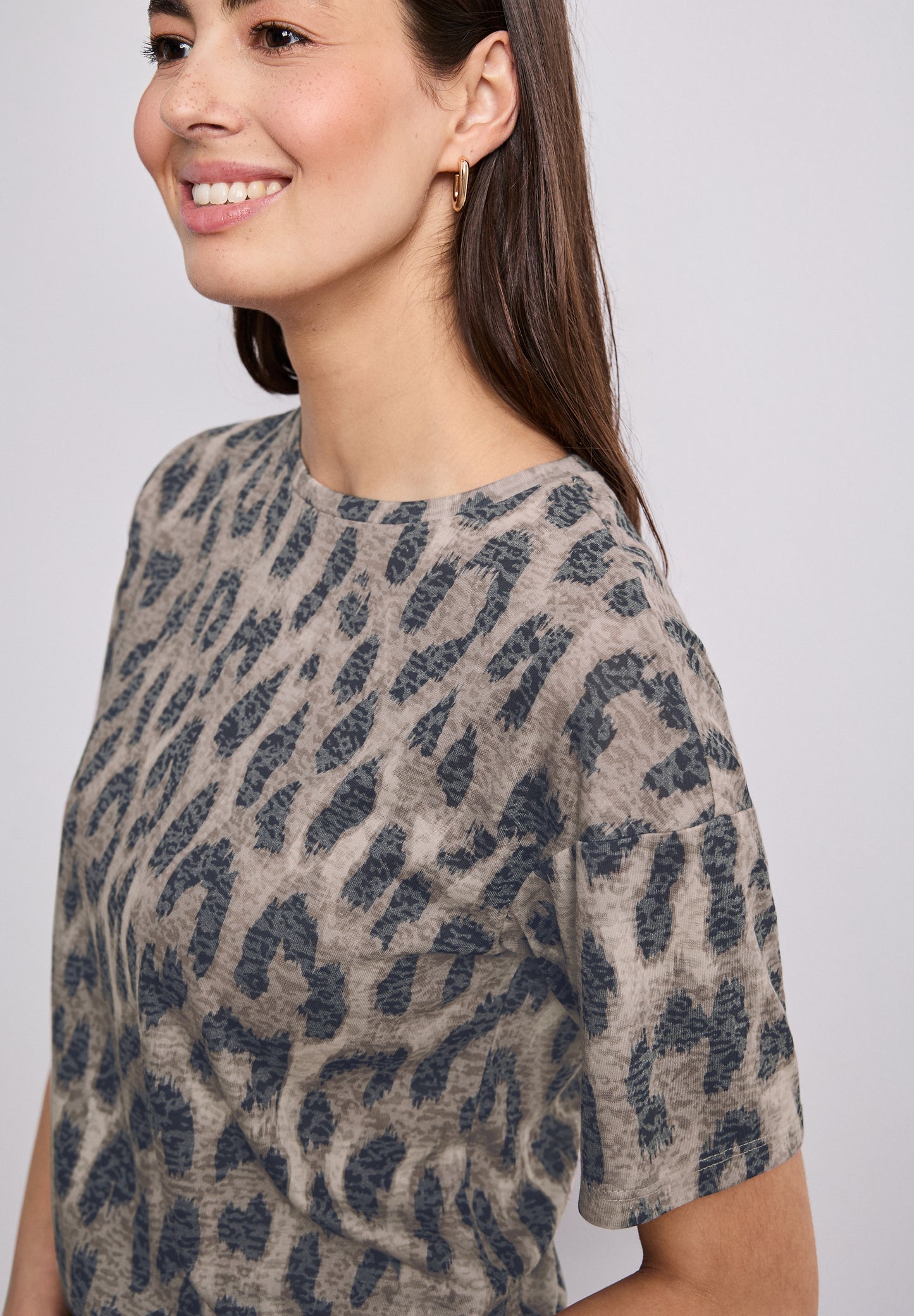 Street One - Shirt im Ausbrenner-Look mit Print - Farbe: timeless beige