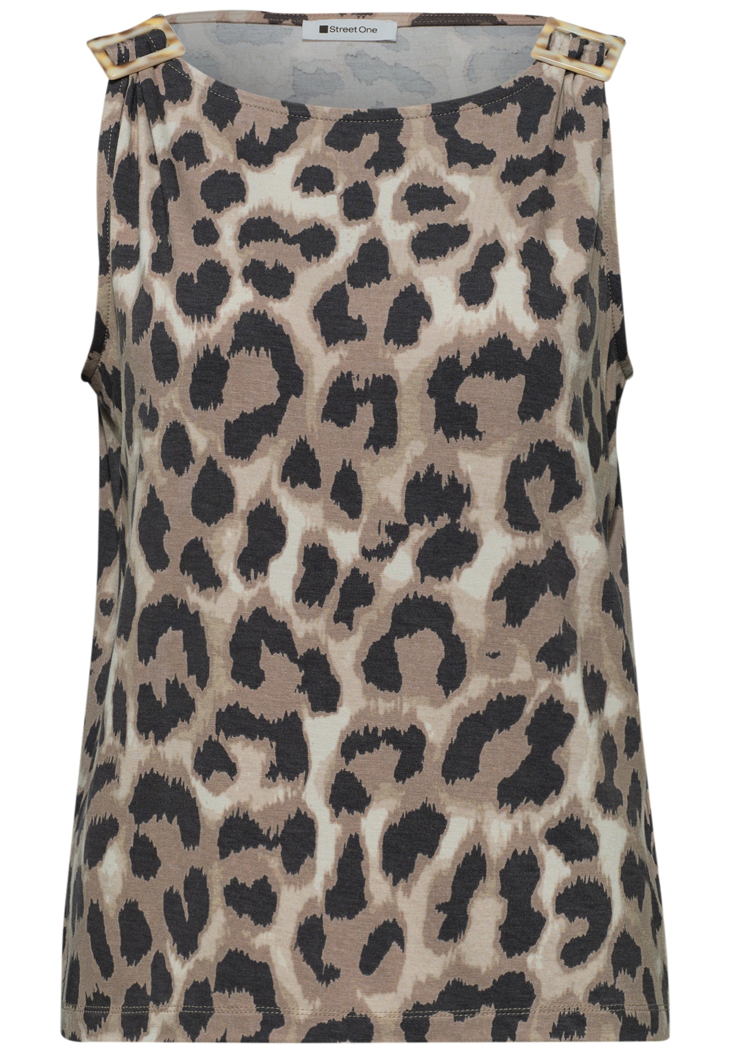 Street One - Top mit Rundhals und Schulterdetail - Farbe: timeless beige