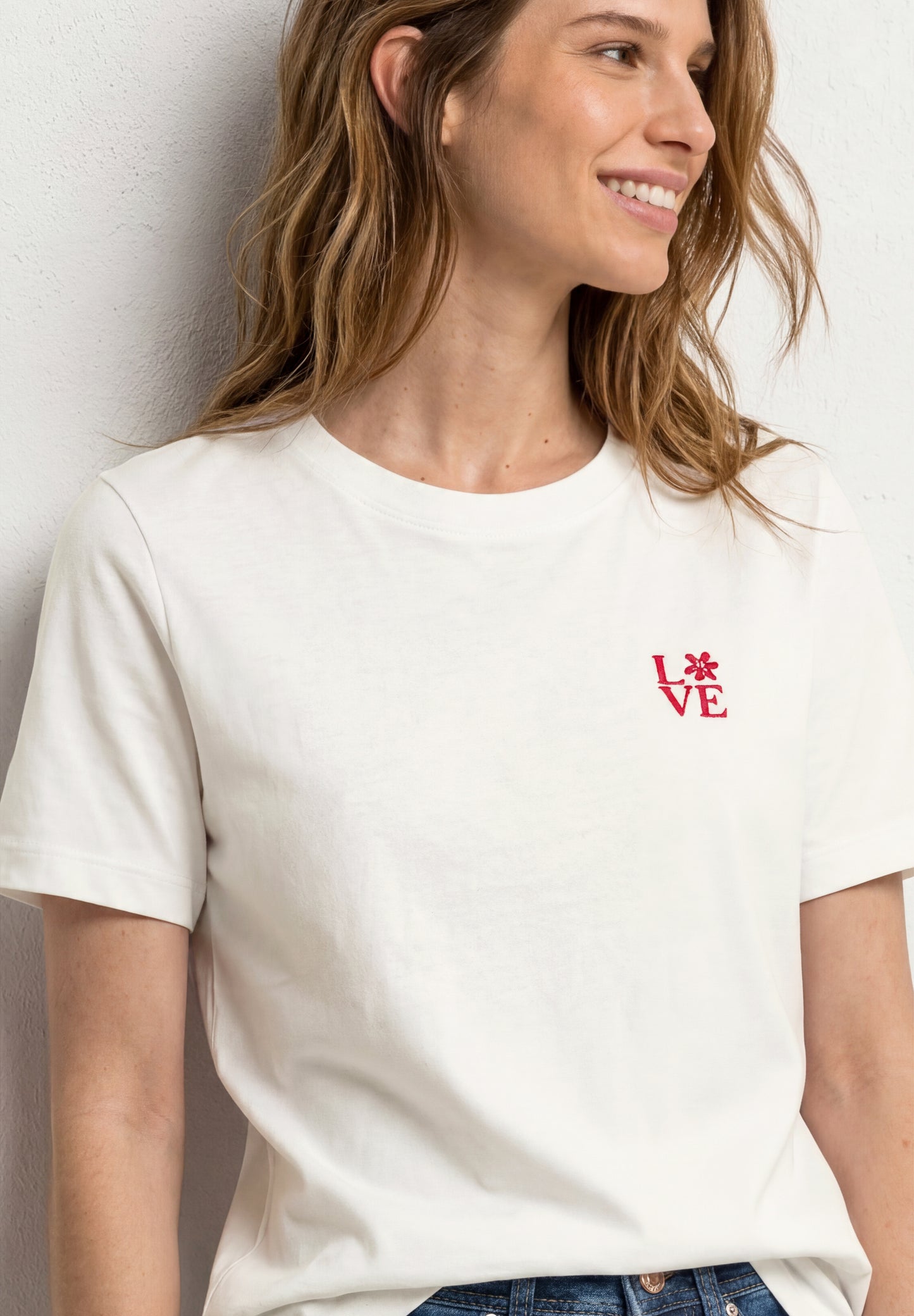 Street One - T-Shirt mit Rundhals und Printdetail - Farbe: off white