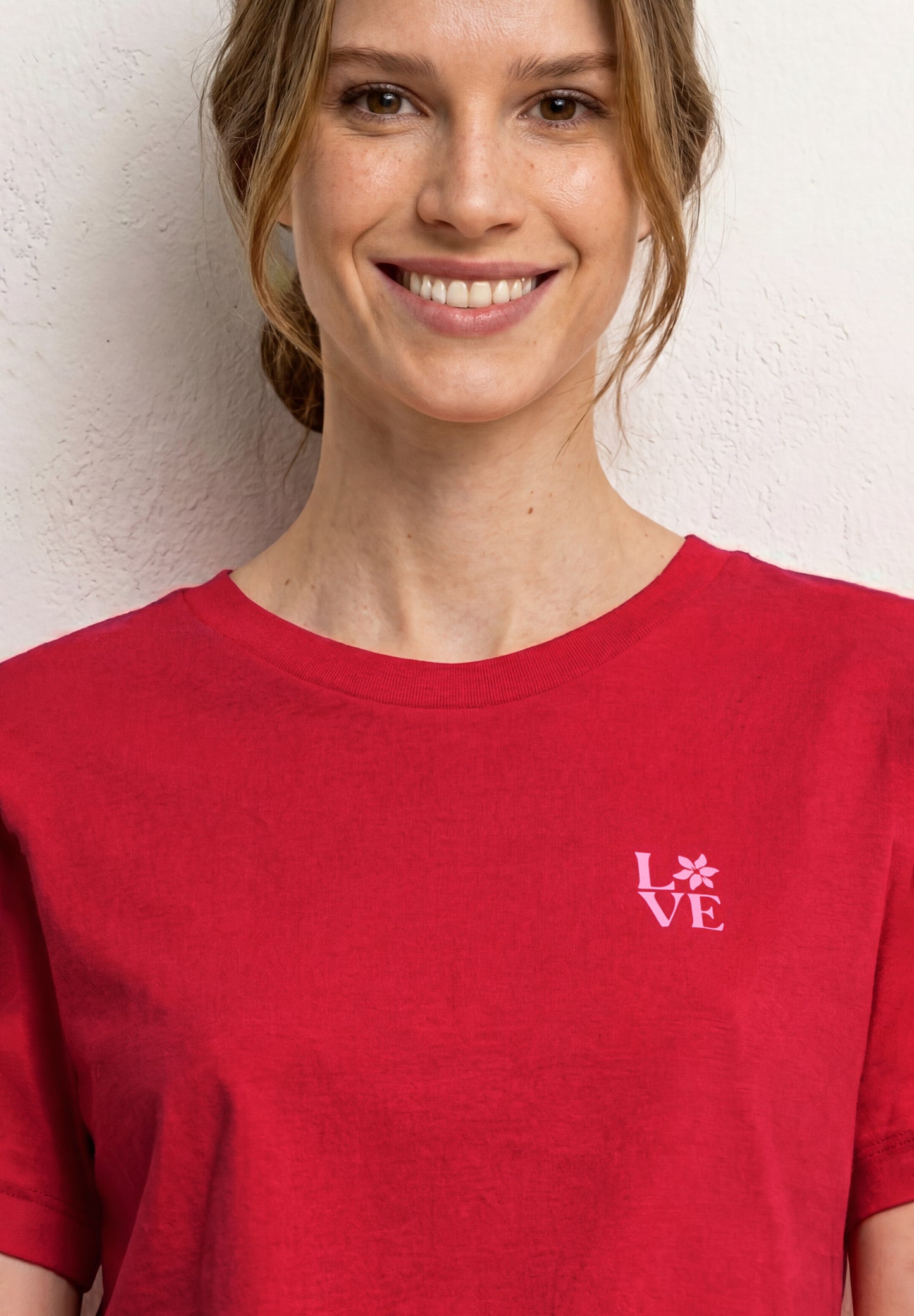 Street One - T-Shirt mit Rundhals und Printdetail - Farbe: salsa red