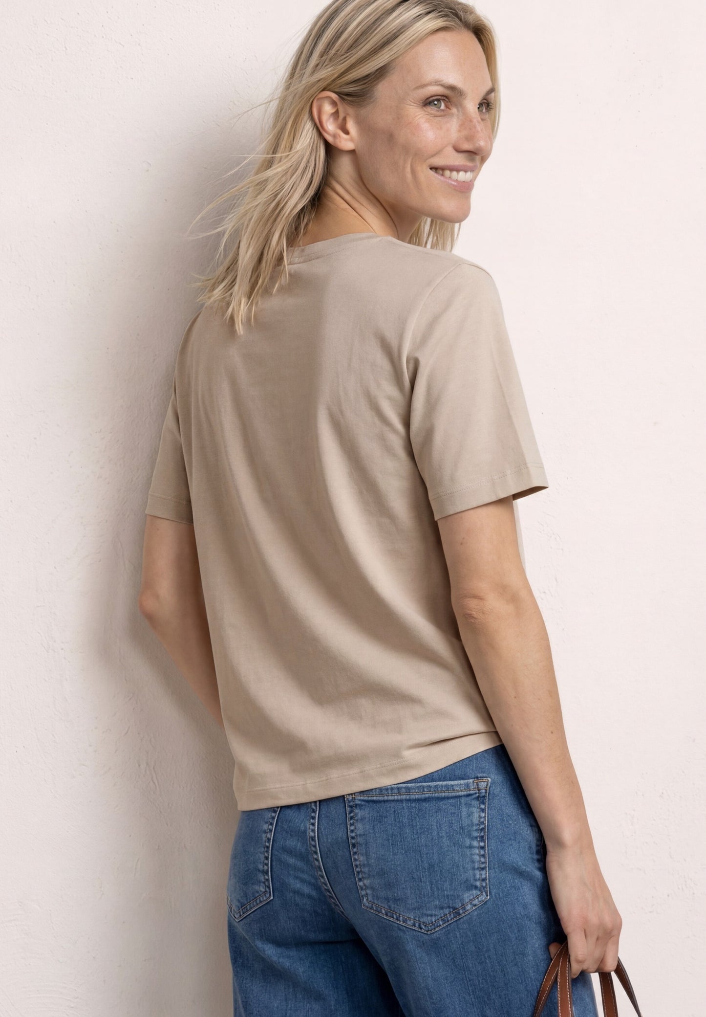 Street One - T-Shirt mit Rundhals und Printdetail - Farbe: clay sand