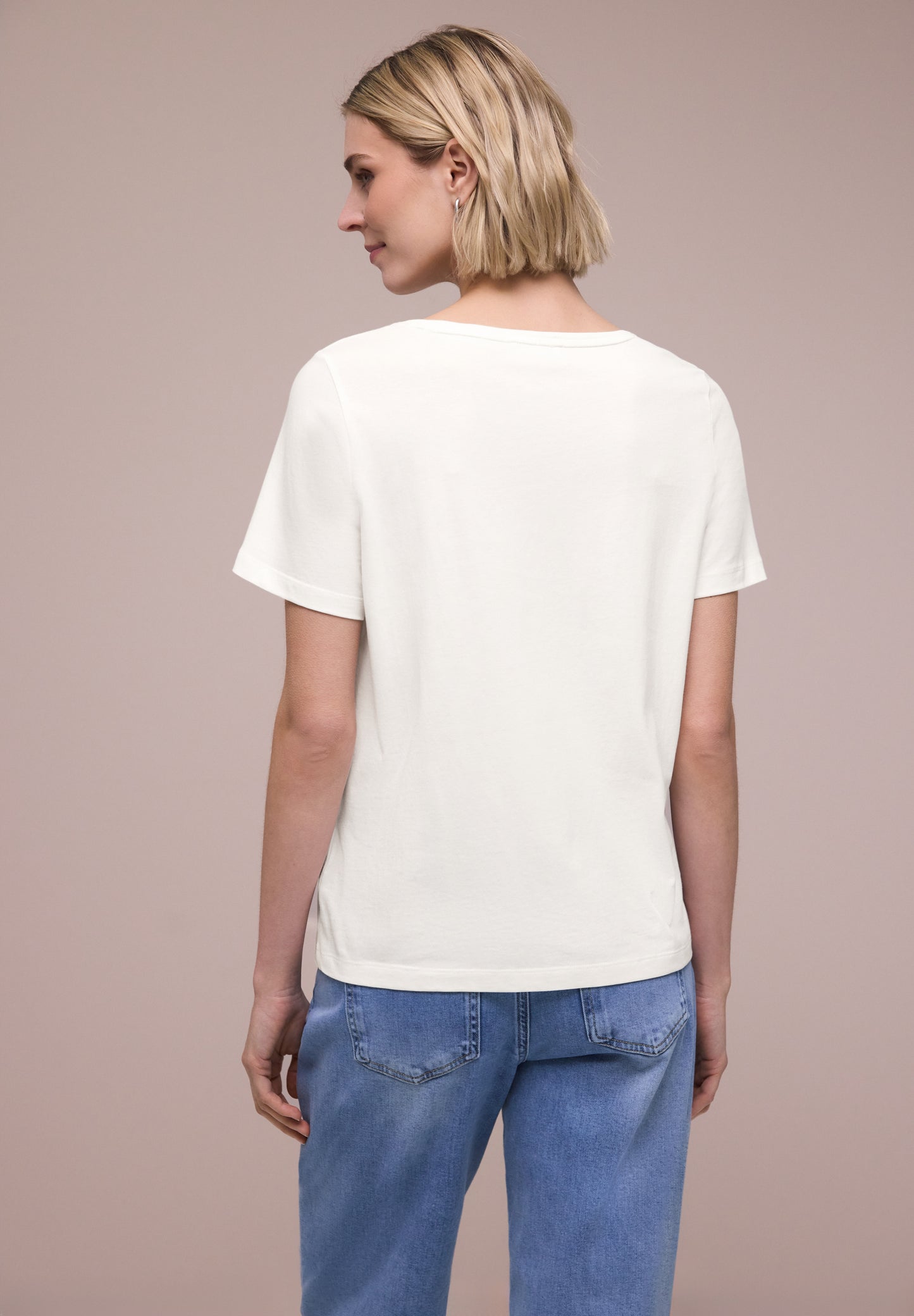 Street One - T-Shirt mit Rundhals und Print - Farbe: off white