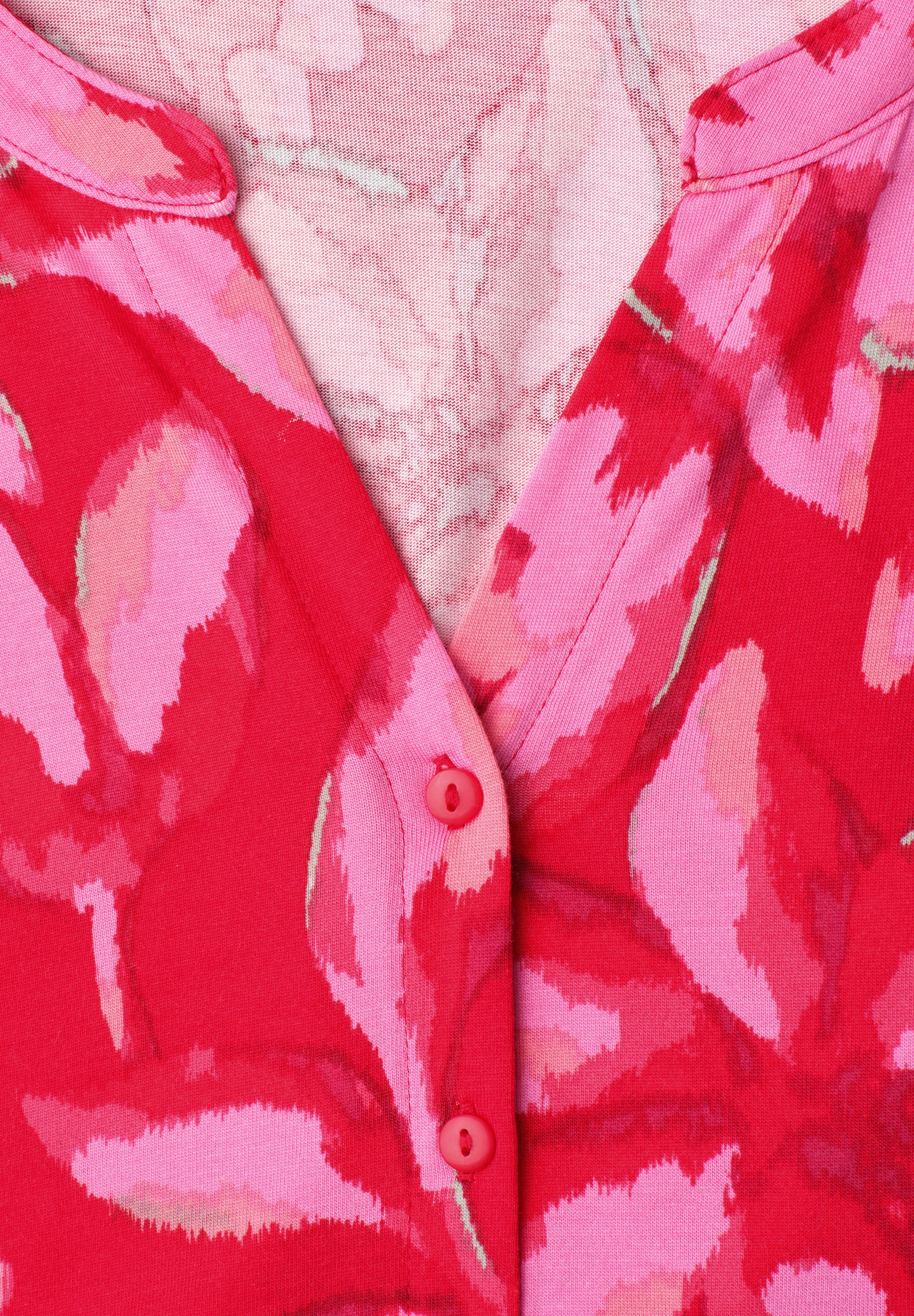 Street One - Shirt mit Knopfleiste und Print - Farbe: salsa red