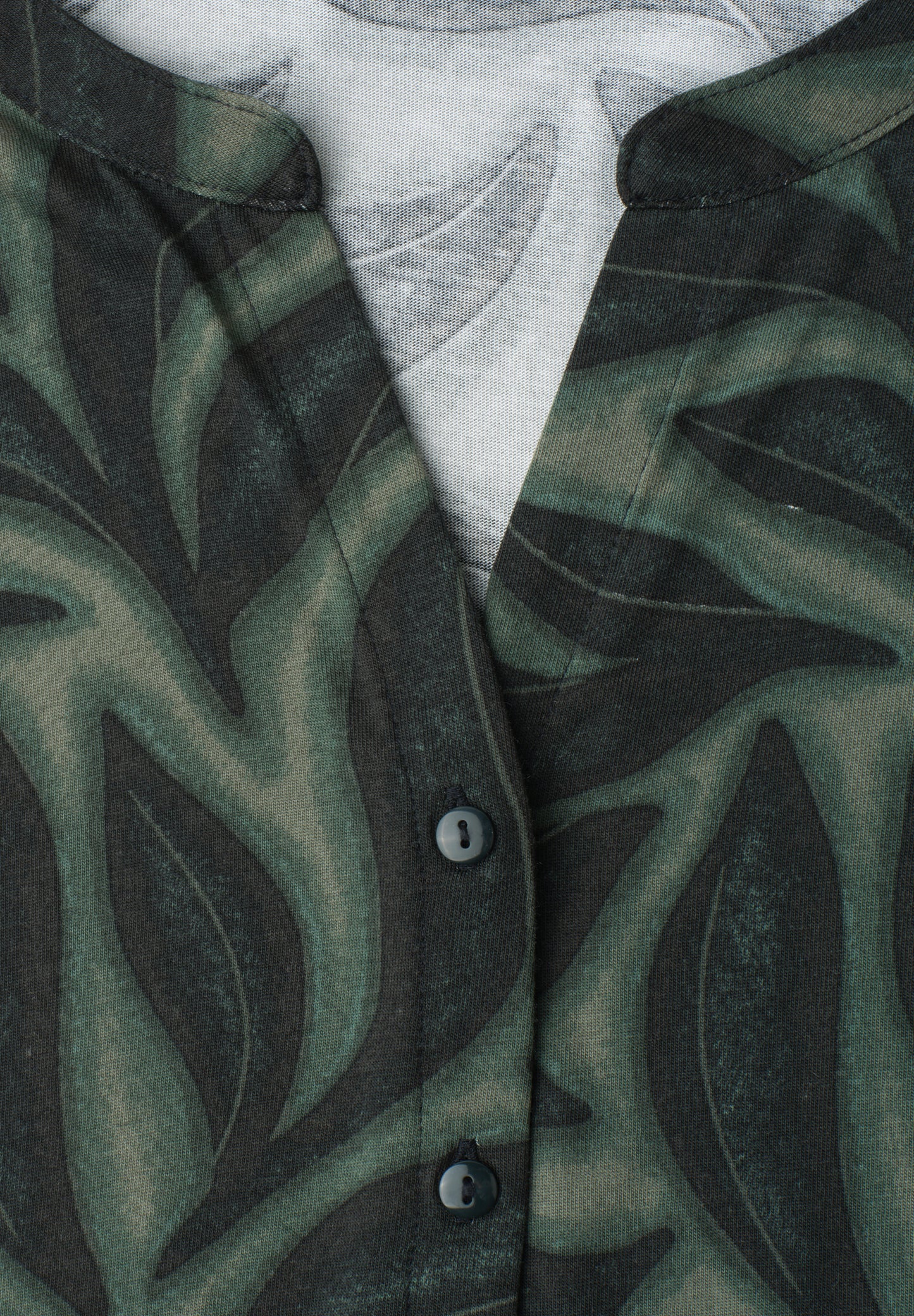 Street One - Shirt mit Knopfleiste und Print - Farbe: deep bound green