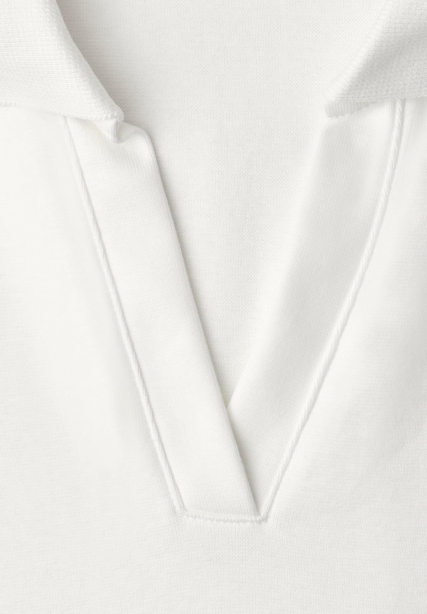Street One - Top in Rippstruktur mit Polokragen - Farbe: off white