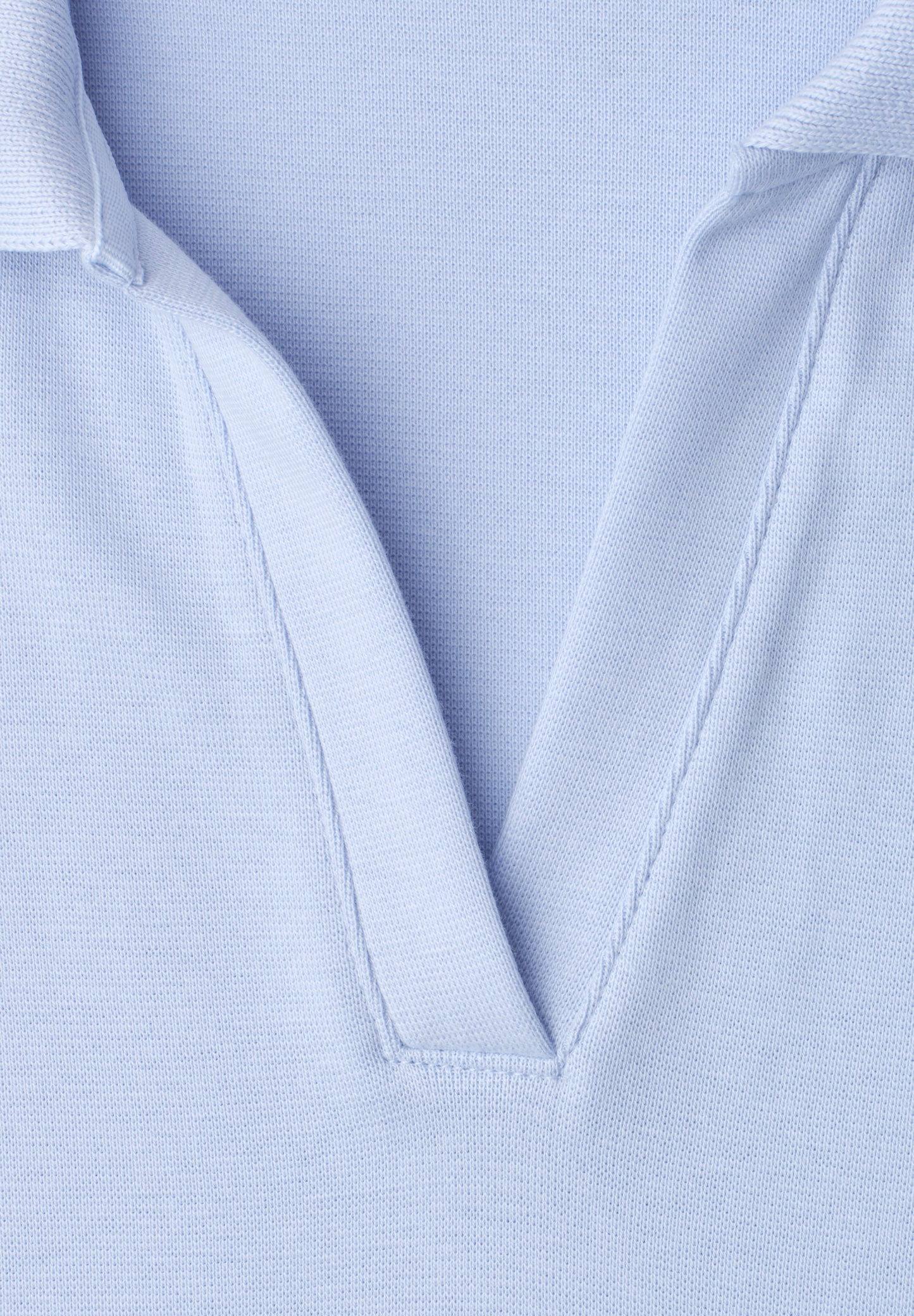 Street One - Top in Rippstruktur mit Polokragen - Farbe: cashmere blue