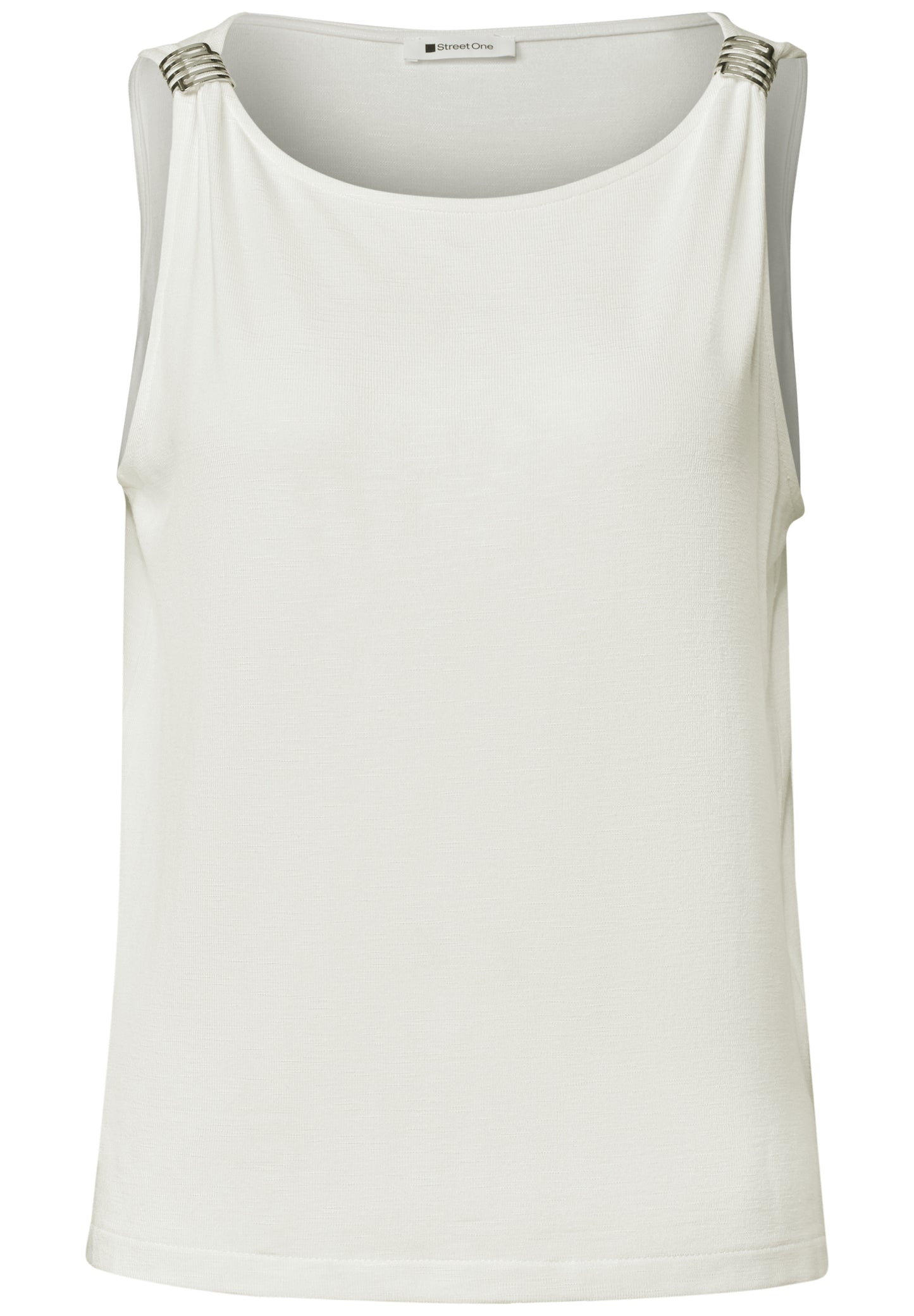 Street One - Top mit U-Boot-Ausschnitt und Schulterdetail - Farbe: off white