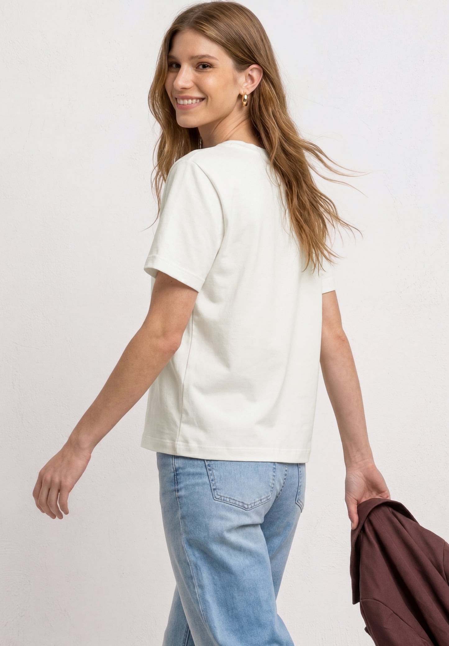 Street One - T-Shirt mit Rundhals und Brusttasche - Farbe: off white