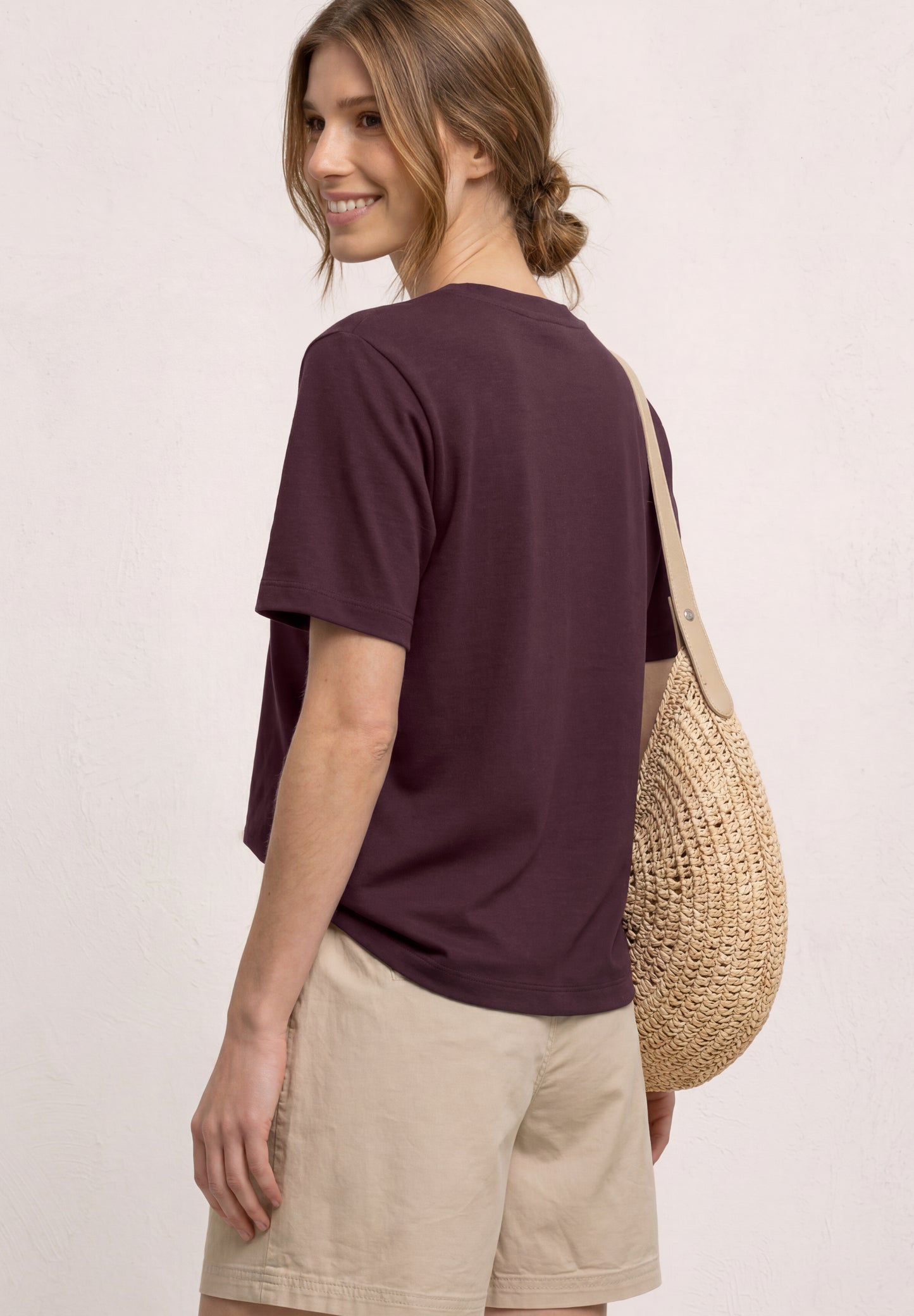 Street One - T-Shirt mit Rundhals und Brusttasche - Farbe: rustic rouge