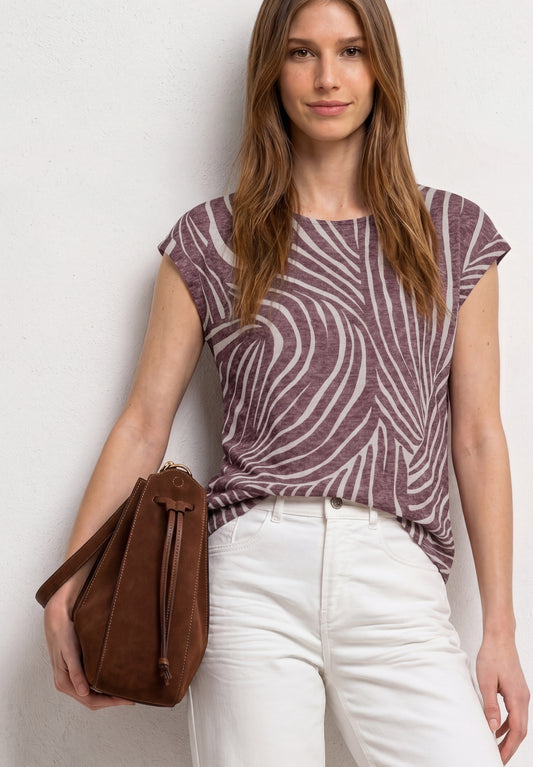 Street One - Dropped Shoulder Shirt im Ausbrenner-Look - Farbe: rustic rouge
