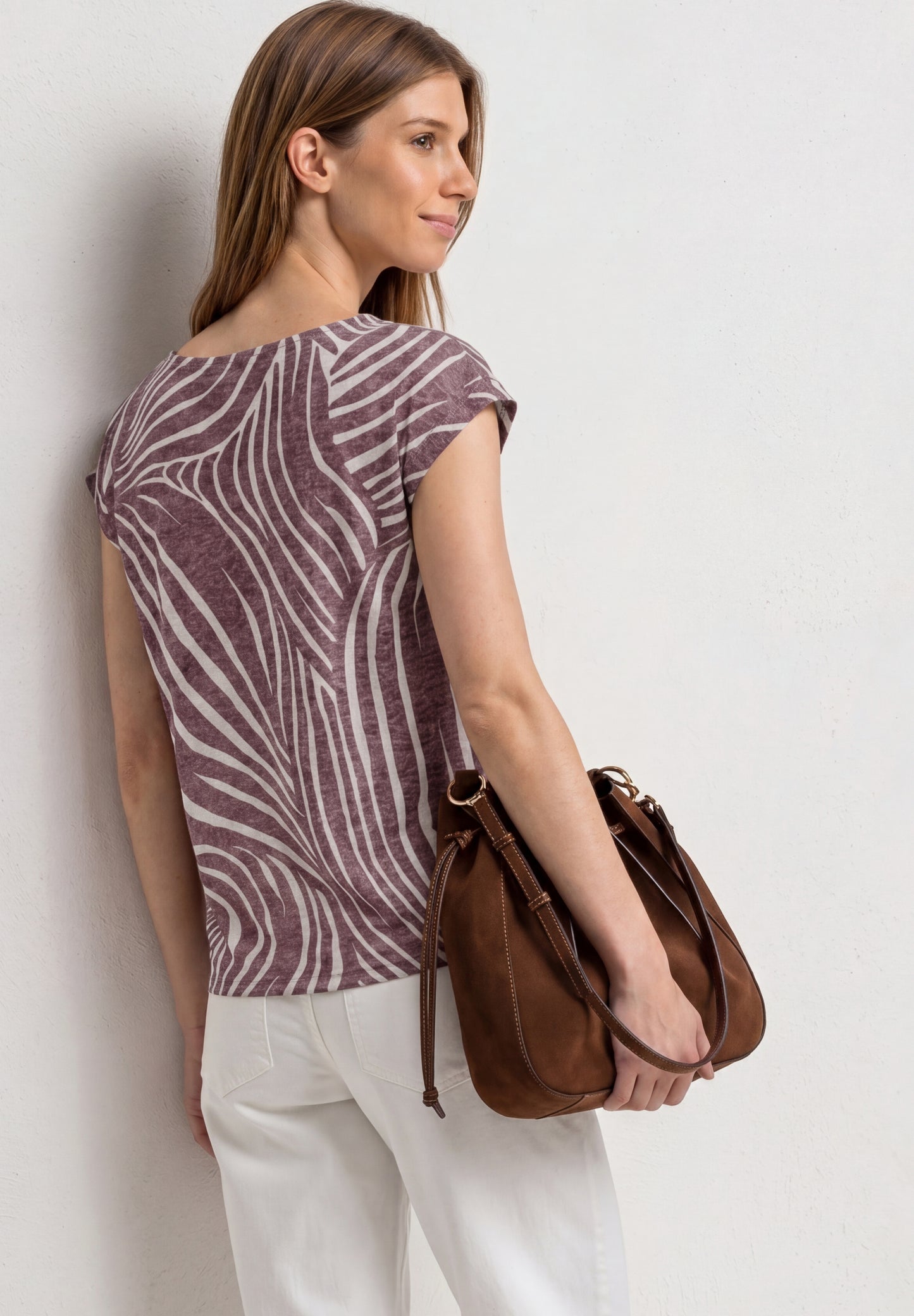 Street One - Dropped Shoulder Shirt im Ausbrenner-Look - Farbe: rustic rouge