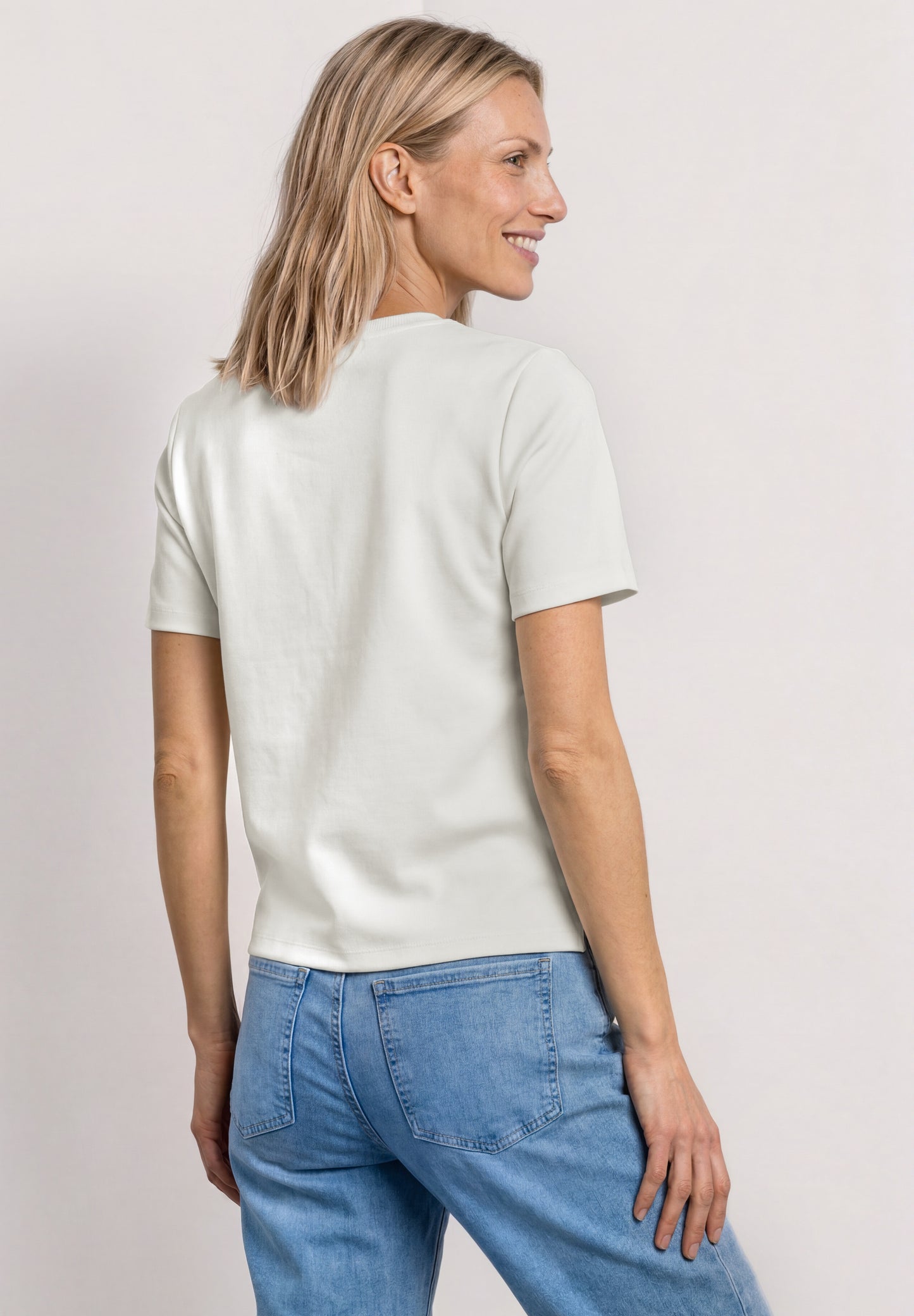 Street One - T-Shirt mit dekorativer Brusttasche - Farbe: off white