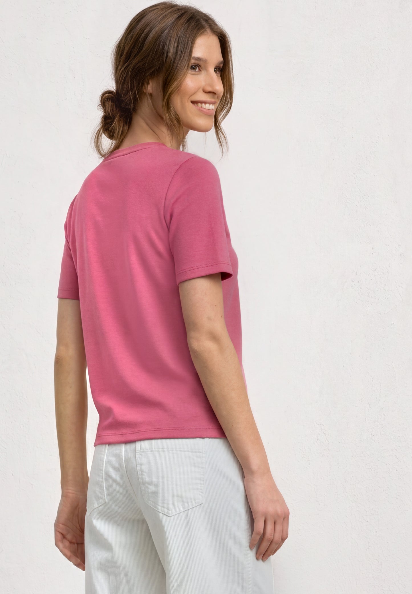 Street One - T-Shirt mit dekorativer Brusttasche - Farbe: blush berry