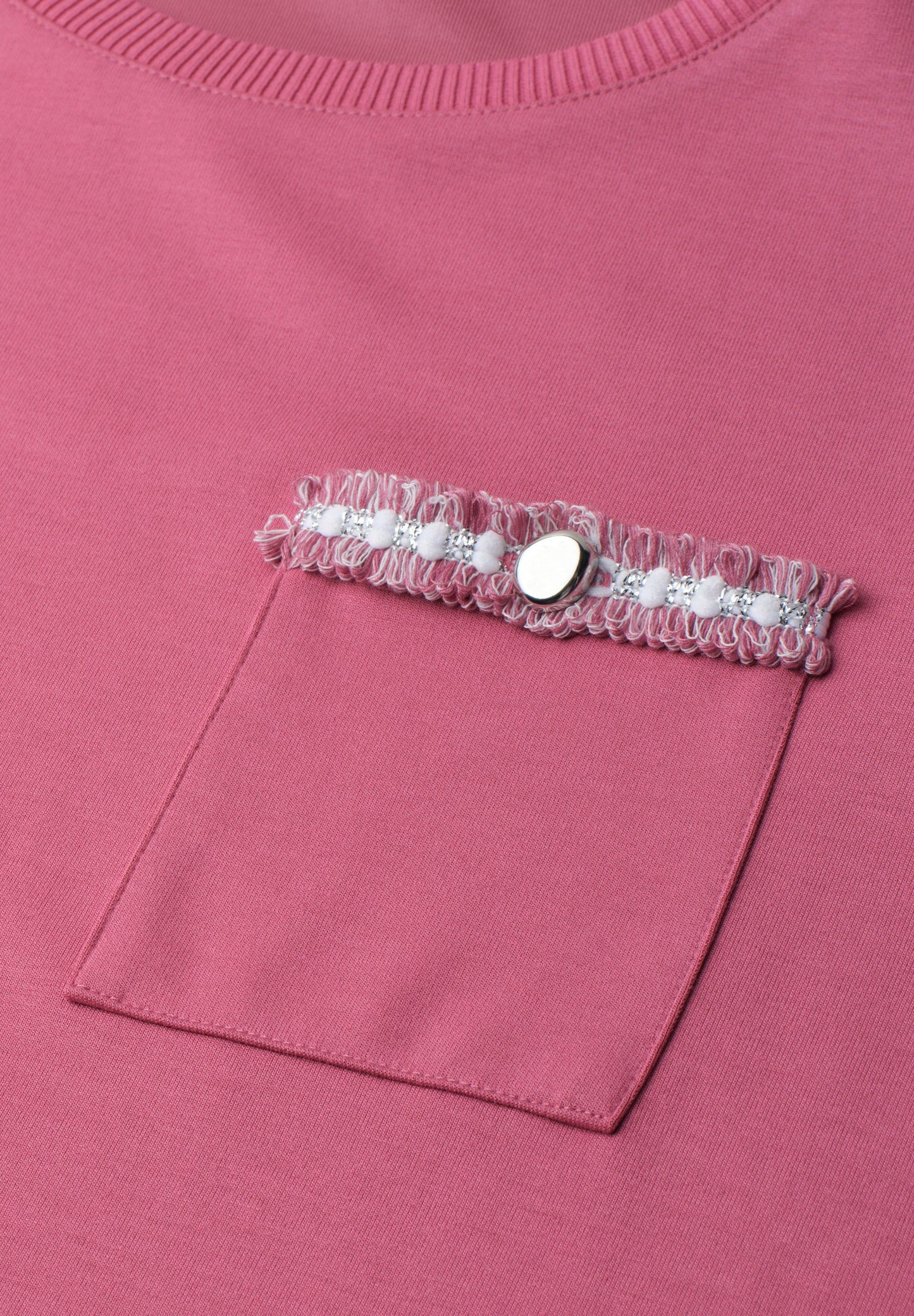 Street One - T-Shirt mit dekorativer Brusttasche - Farbe: blush berry