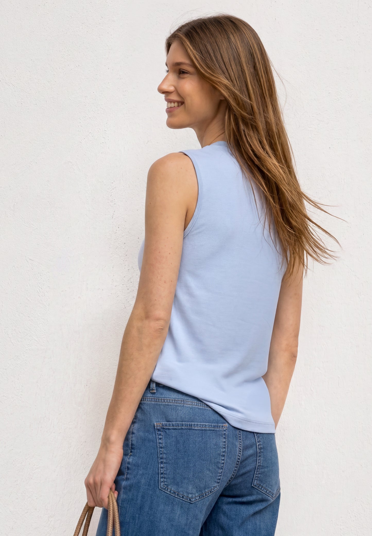 Street One - Top im Silk-Look mit Turtle Neck - Farbe: whispery blue