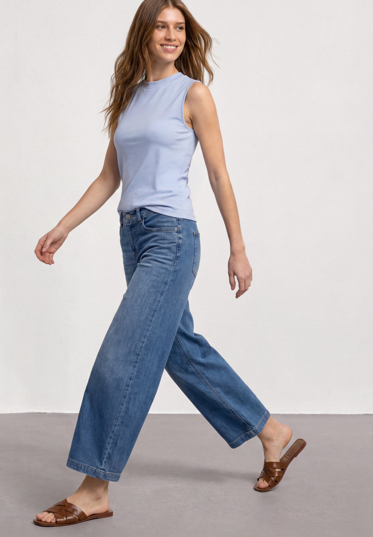 Street One - Top im Silk-Look mit Turtle Neck - Farbe: whispery blue
