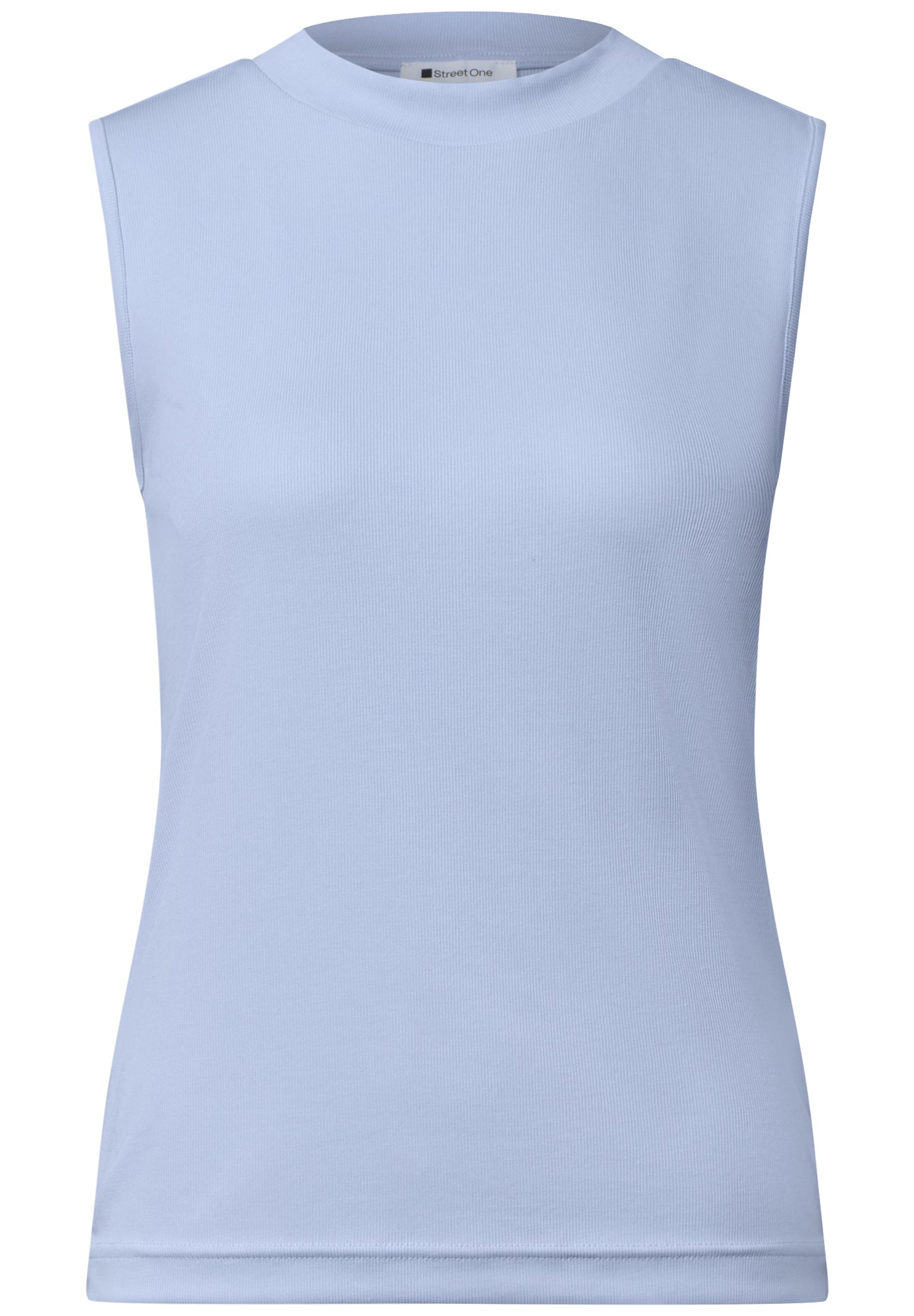 Street One - Top im Silk-Look mit Turtle Neck - Farbe: whispery blue