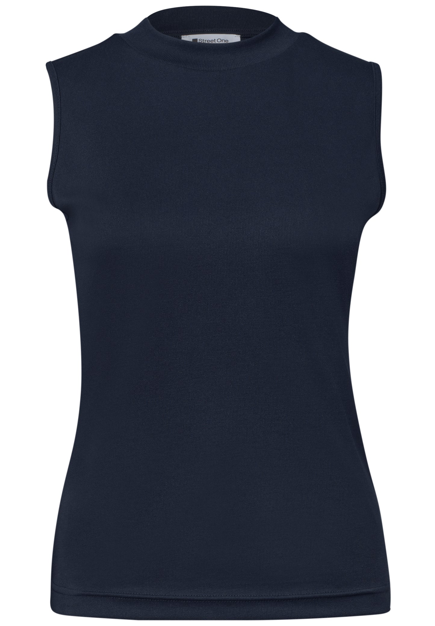 Street One - Top im Silk-Look mit Turtle Neck - Farbe: dunkel Blau