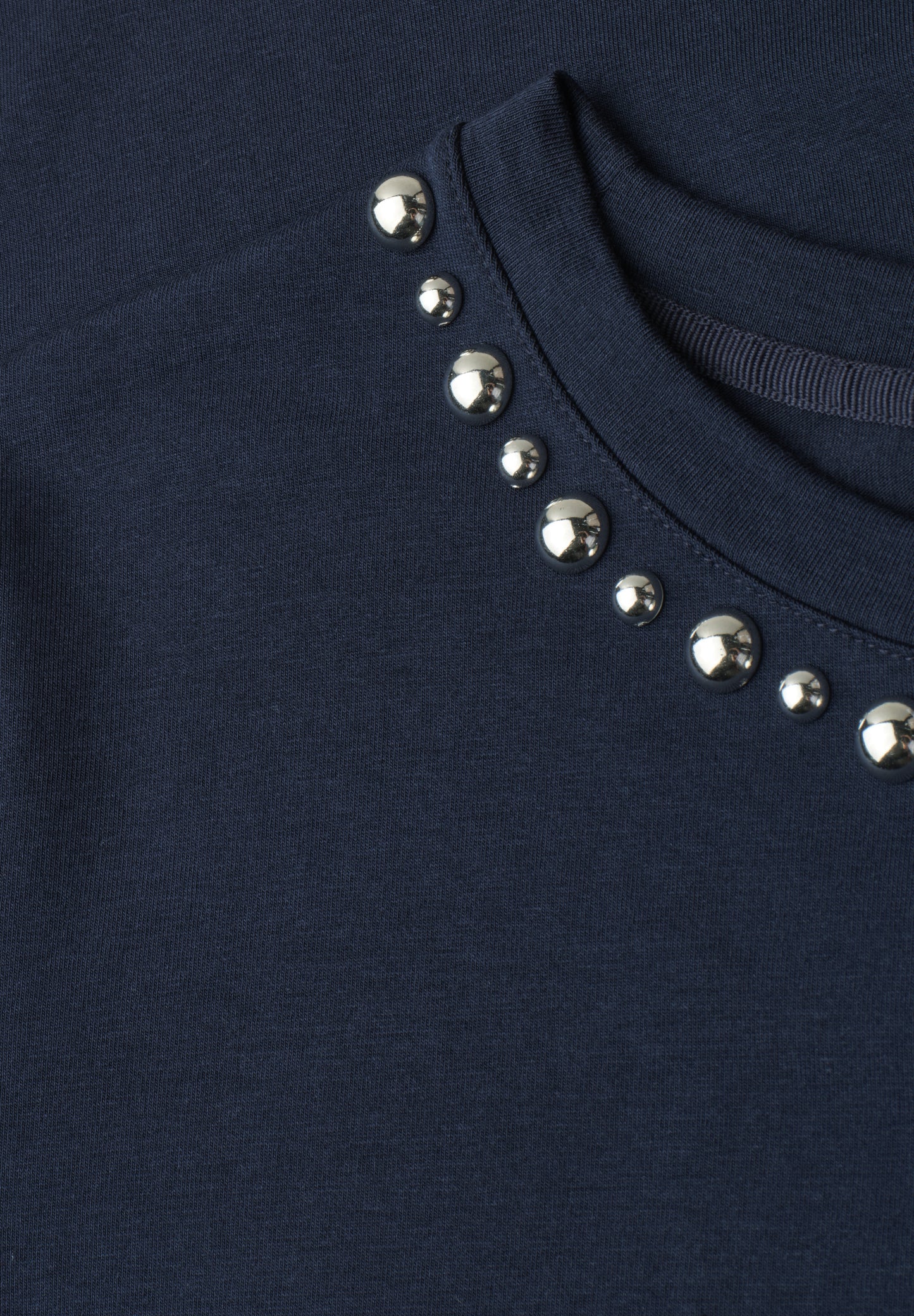 Street One - Damen T-Shirt mit Rundhals und dekorativen Details - Farbe: darkest blue