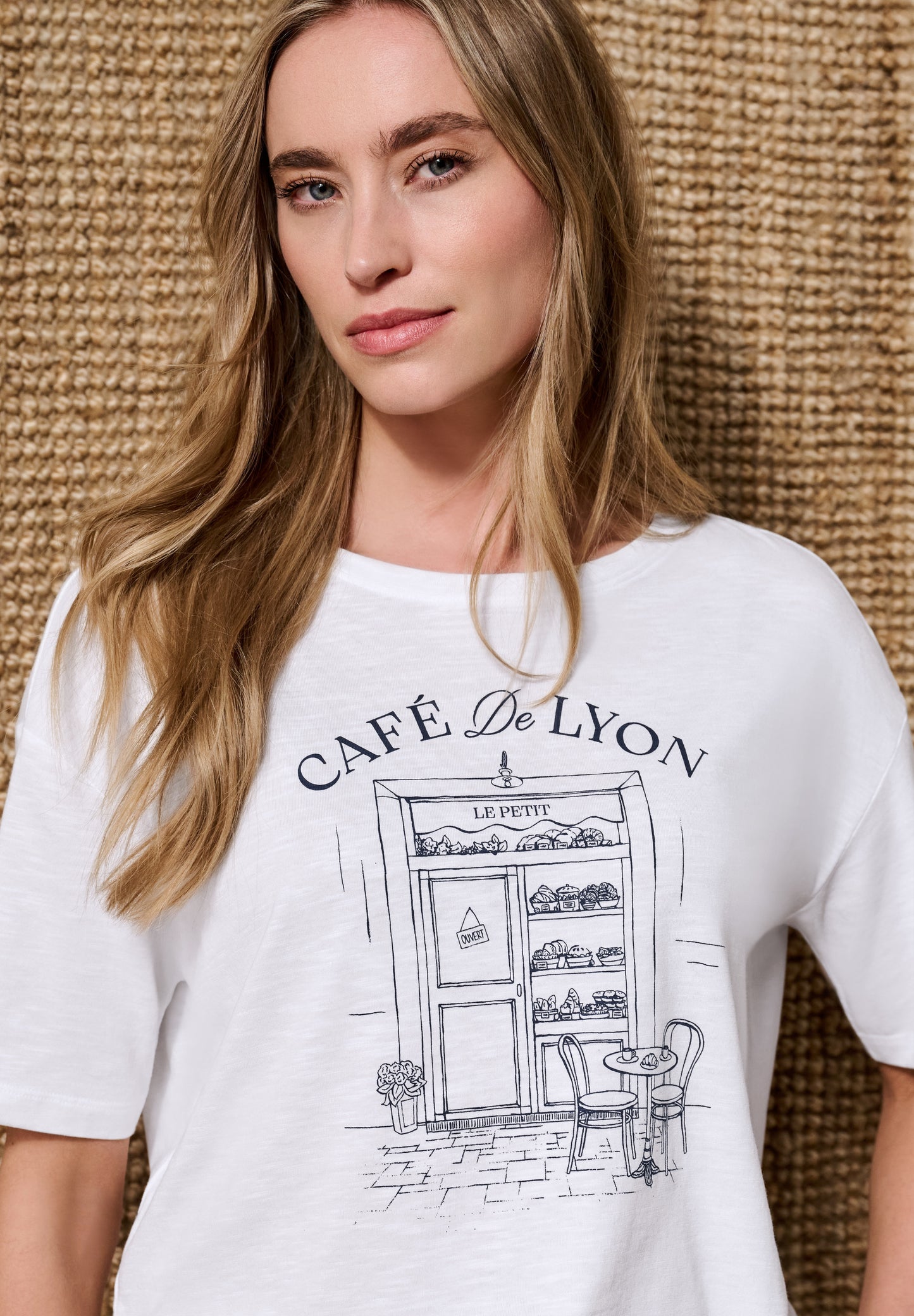 Street One - T-Shirt mit Rundhals und Frontprint - Farbe: White