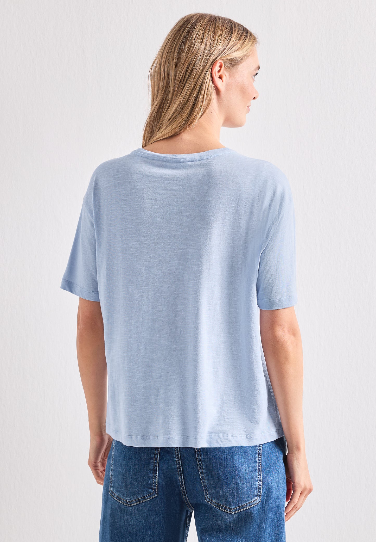 Street One - T-Shirt mit Rundhals und Frontprint - Farbe: whispery blue