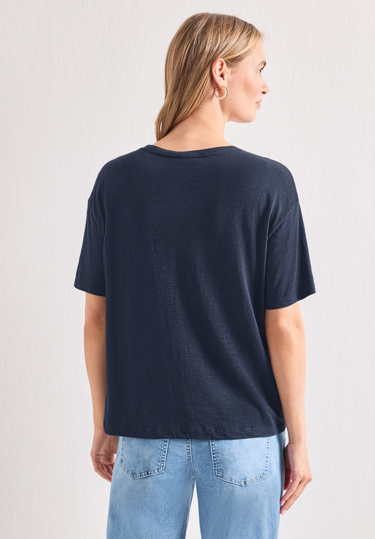 Street One - T-Shirt mit Rundhals und Frontprint - Farbe: darkest blue