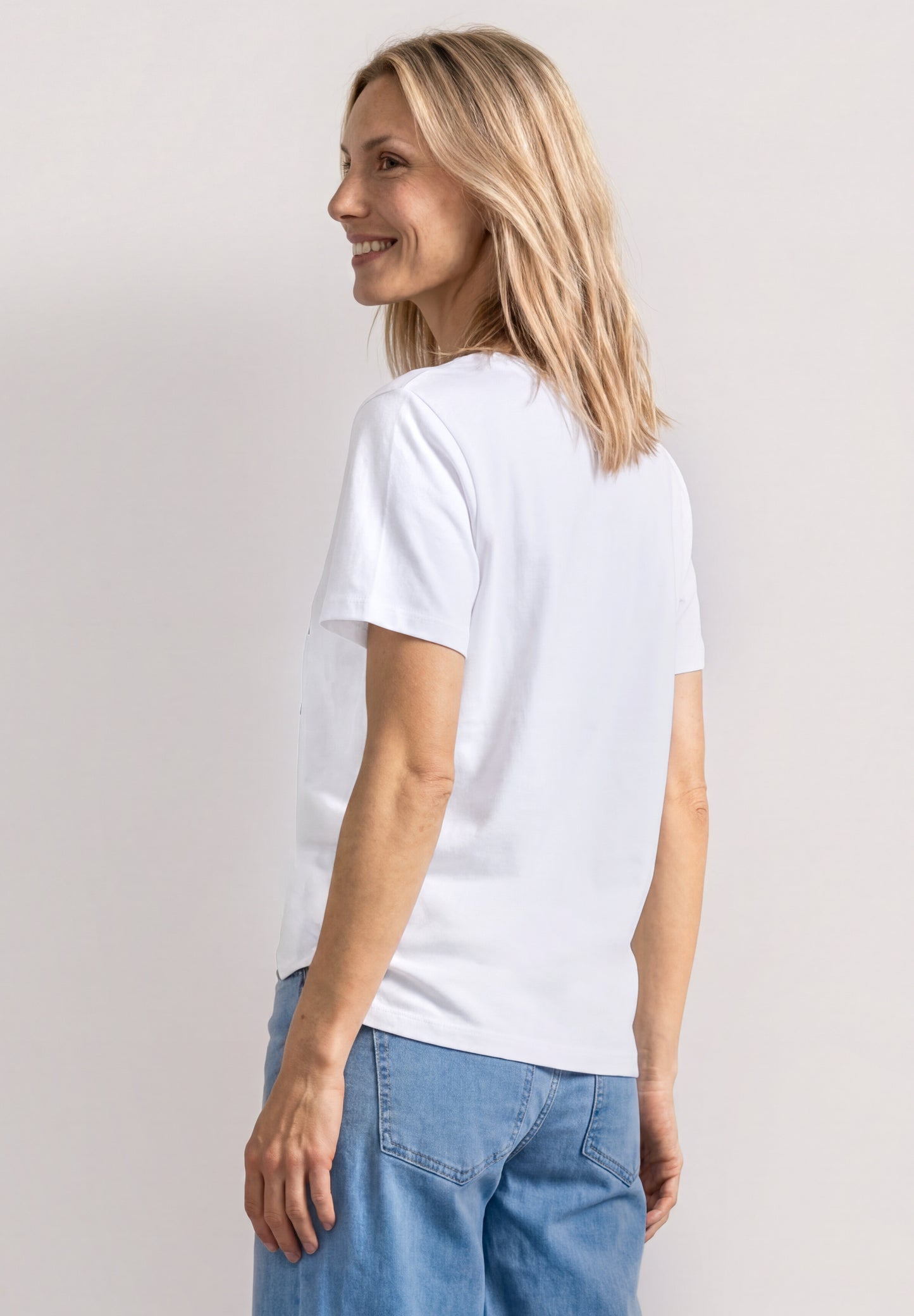 Street One - T-Shirt mit Rundhals und Fotoprint - Farbe: White