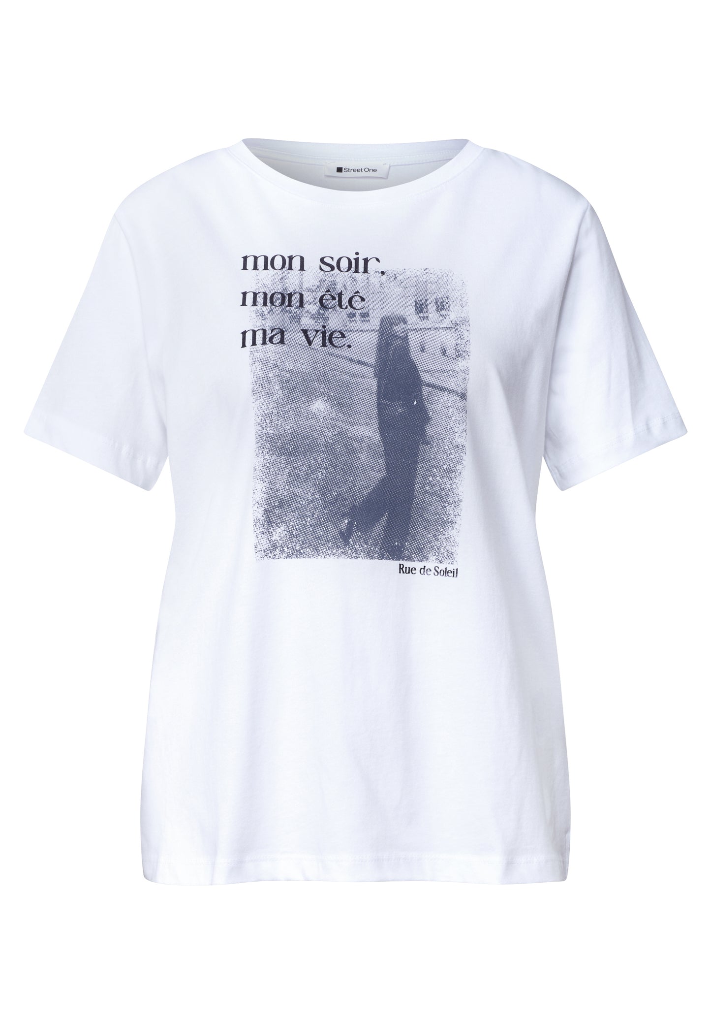 Street One - T-Shirt mit Rundhals und Fotoprint - Farbe: White