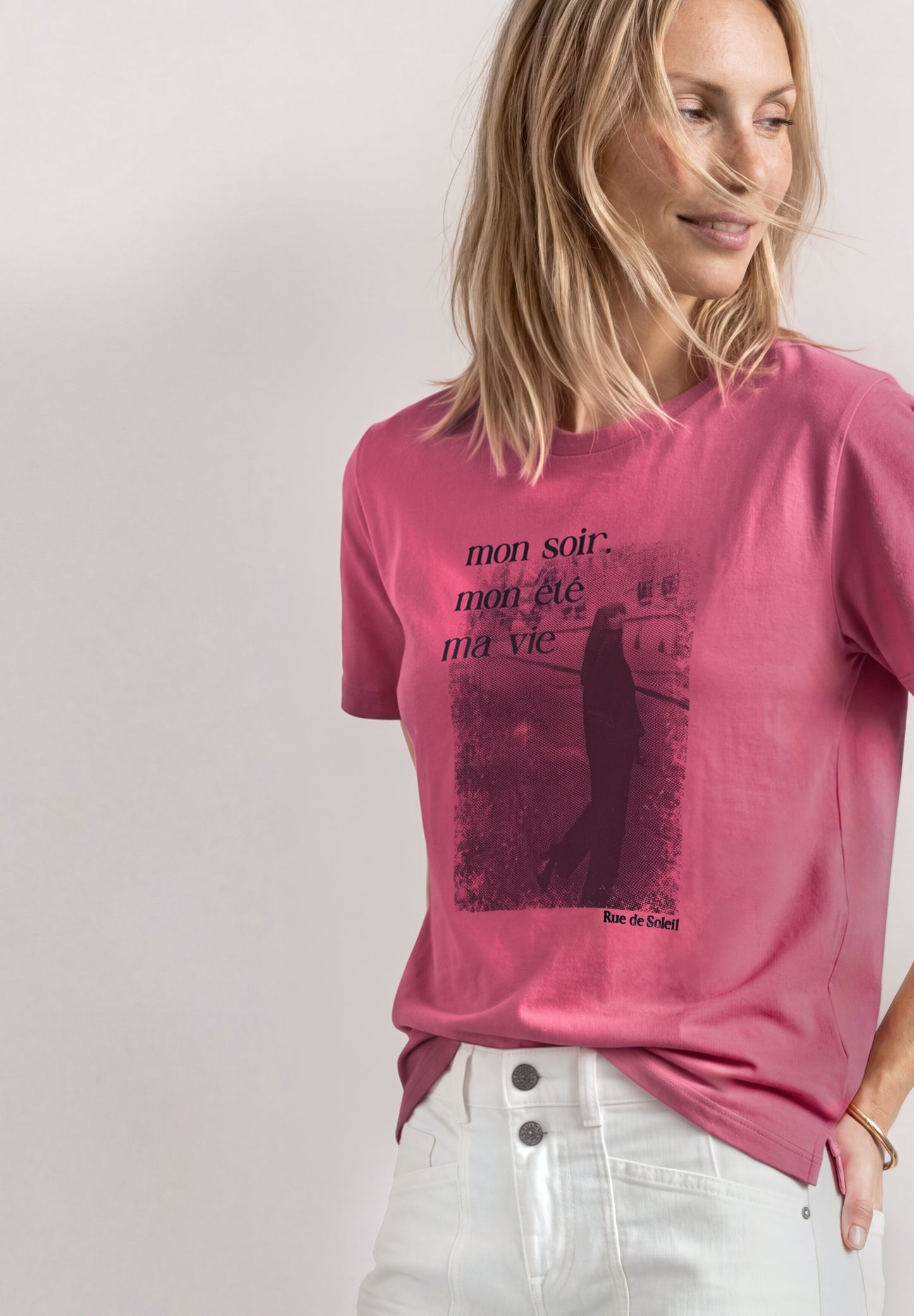 Street One - T-Shirt mit Rundhals und Fotoprint - Farbe: blush berry