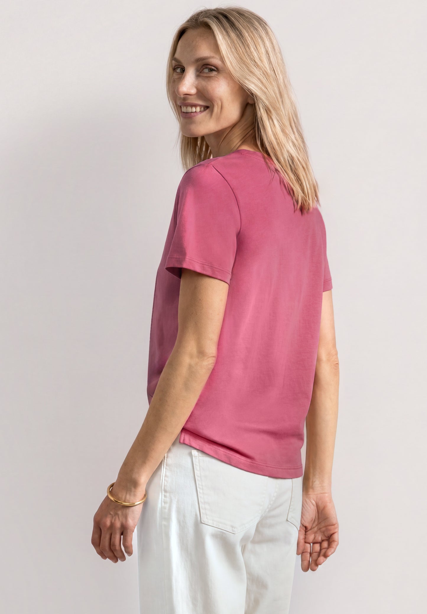 Street One - T-Shirt mit Rundhals und Fotoprint - Farbe: blush berry