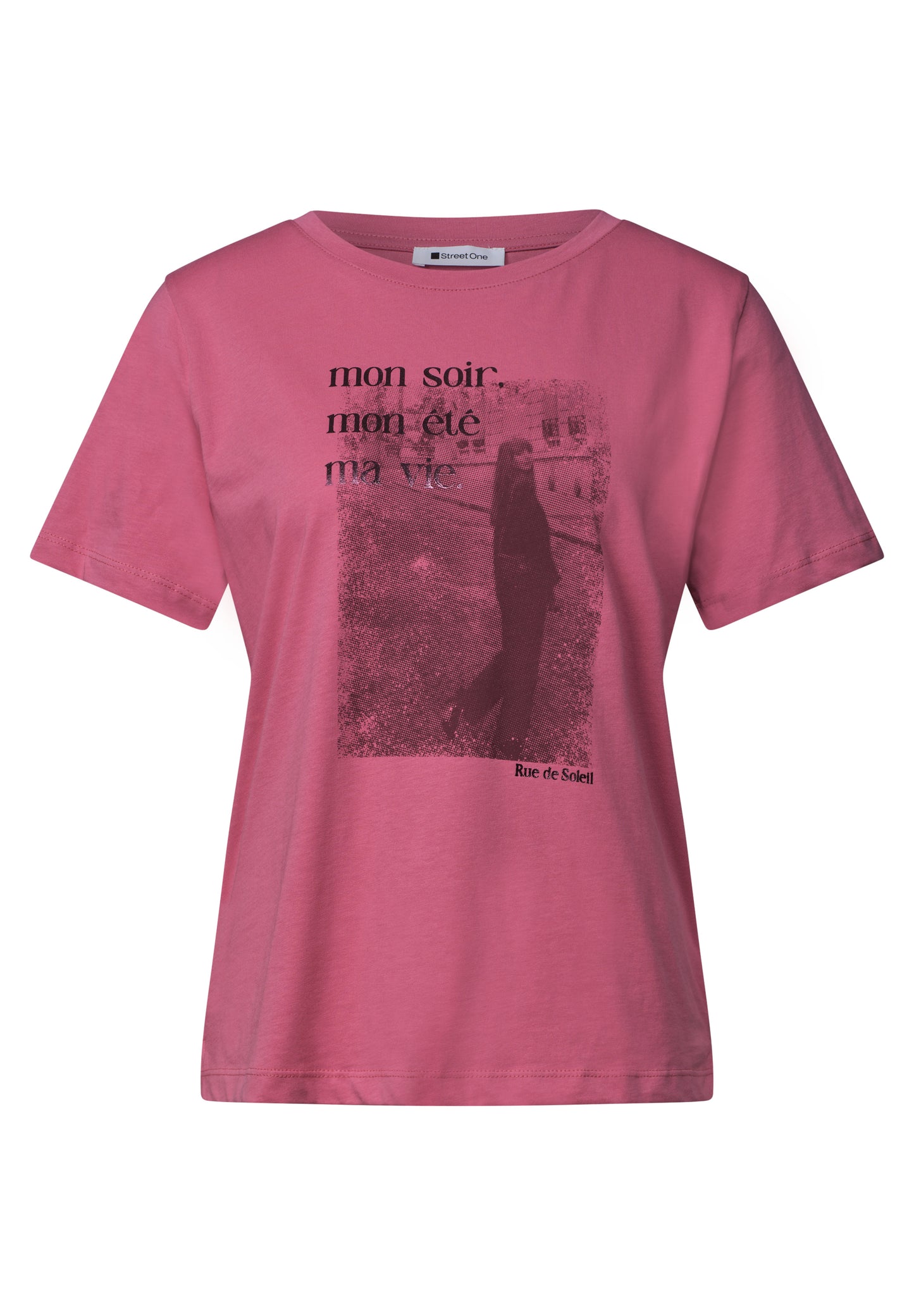 Street One - T-Shirt mit Rundhals und Fotoprint - Farbe: blush berry