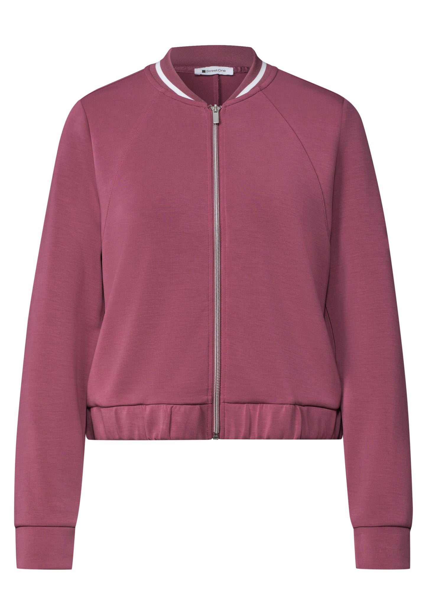 Street One - Langarm Jacke im Silk-Look mit Zipper - Farbe: dark clouded blush