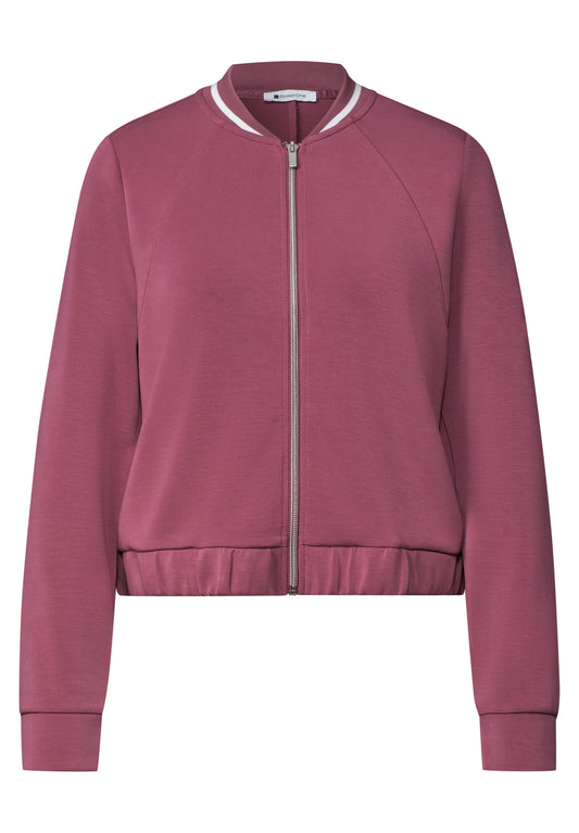 Street One - Langarm Jacke im Silk-Look mit Zipper - Farbe: dark clouded blush